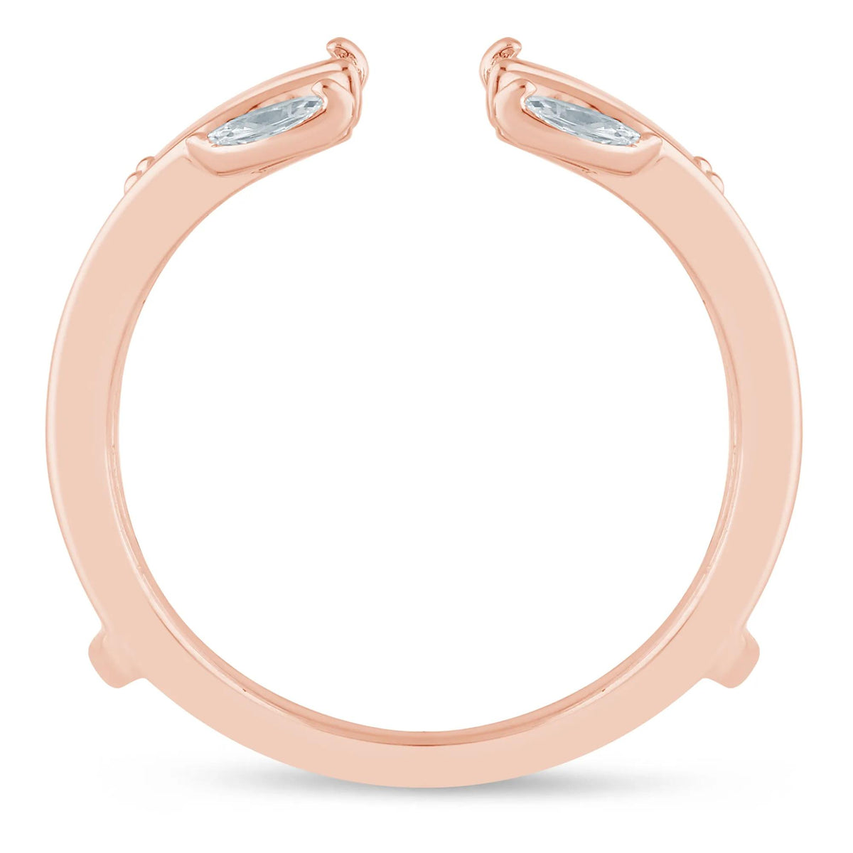 3/8 CT. Tw. Lab Grown Diamond Marquise Open Insert 14K Rose Gold Ring Size 8.5 6.5mm