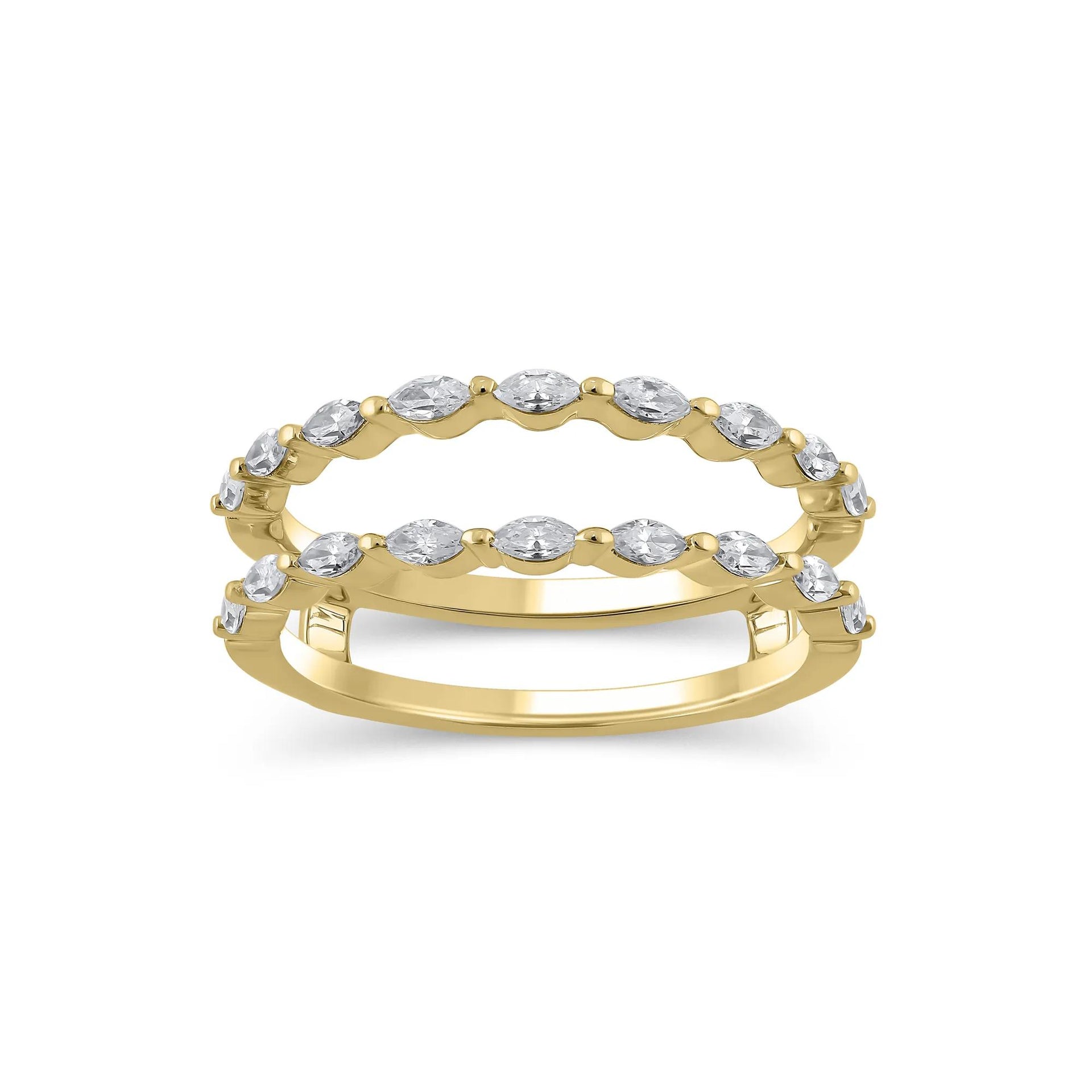 1/2 CT. Tw. Lab Grown Diamond Marquise-Shaped Ring Insert 14K Yellow Gold Size 10