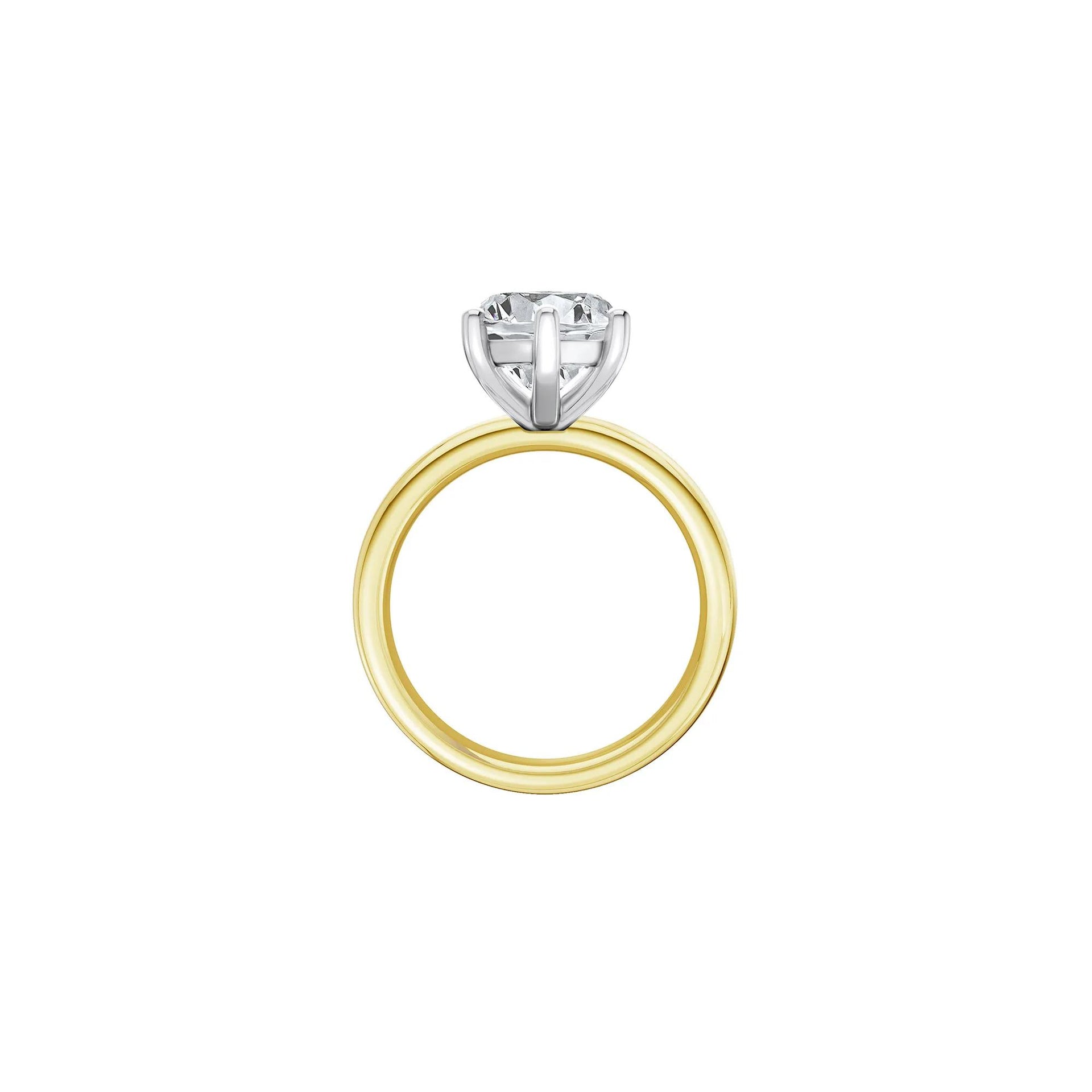 Lab Grown Diamond Marquise Solitaire Engagement Ring 14K Yellow & White Gold (5 CT.) Size 6 2mm