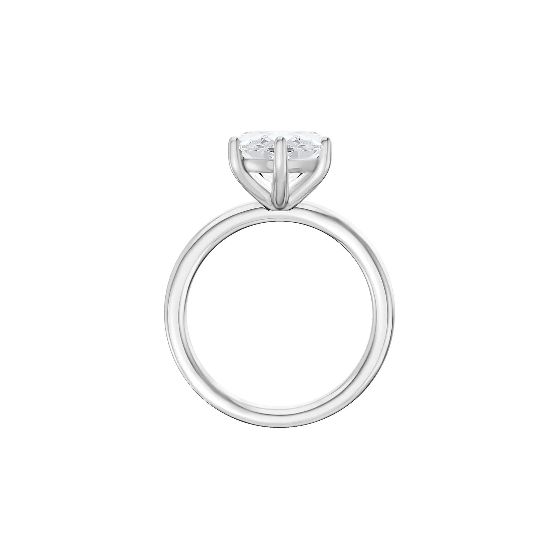 Lab Grown Diamond Marquise Solitaire Engagement Ring 14K White Gold (4 CT.) Size 5.5 2mm
