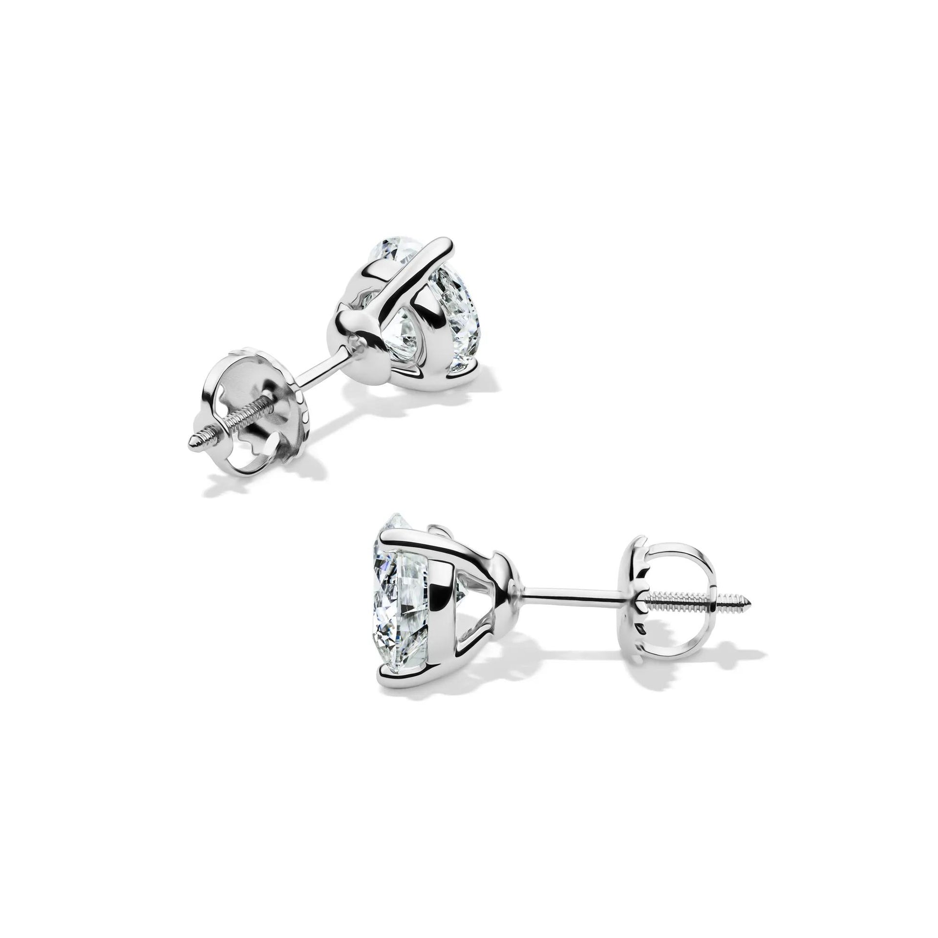 2 CT. Tw. Lab Grown Diamond Martini Stud Earrings 14K White Gold Size 6.50mm