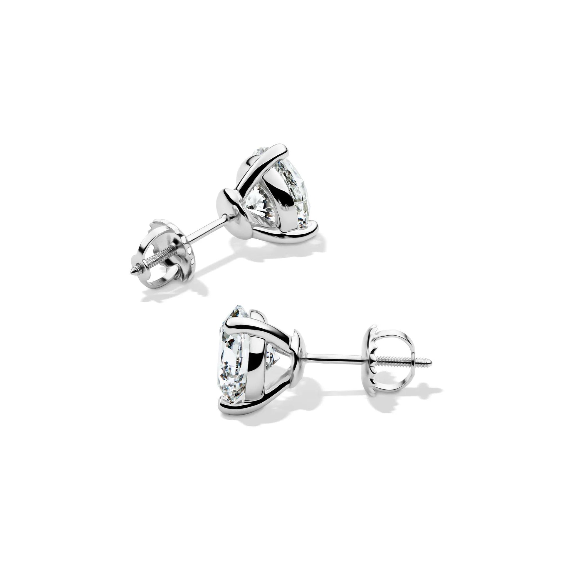 3 CT. Tw. Lab Grown Diamond Martini Stud Earrings 14K White Gold Size 7.50mm
