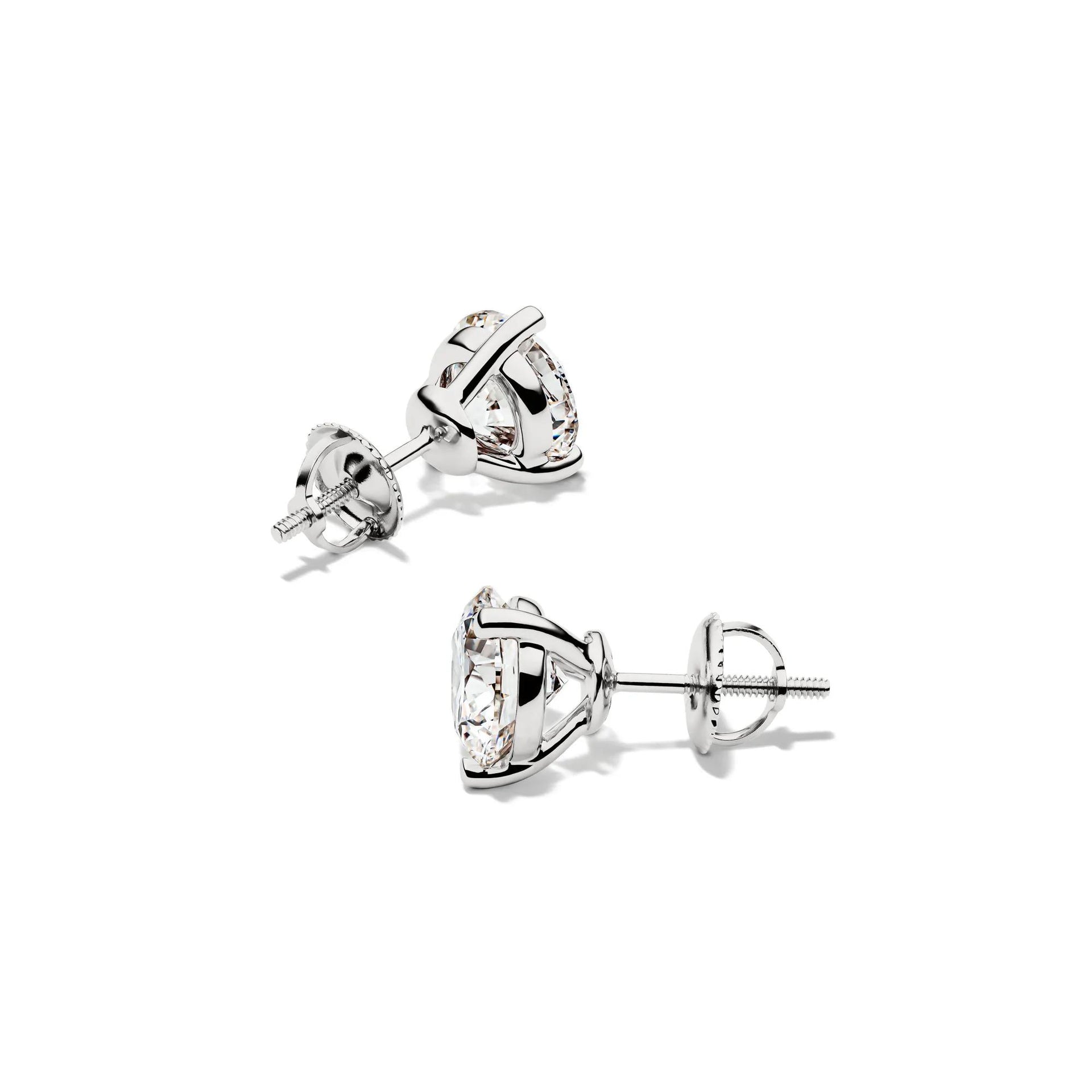 4 CT. Tw. Lab Grown Diamond Round Martini Stud Earrings 14K White Gold Size 8.00mm