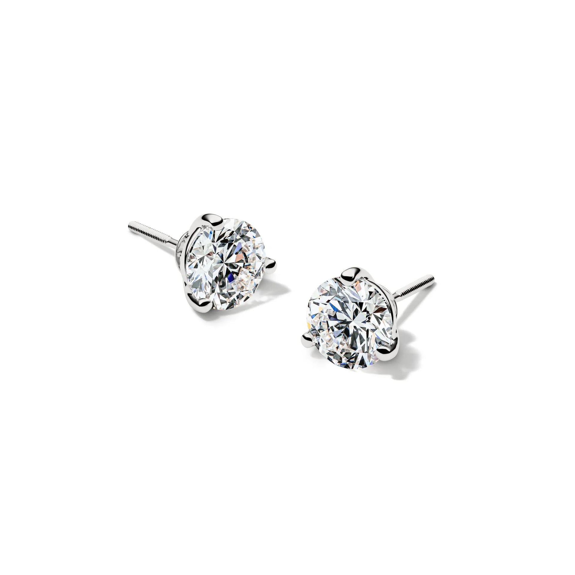 4 CT. Tw. Lab Grown Diamond Round Martini Stud Earrings 14K White Gold Size 8.00mm