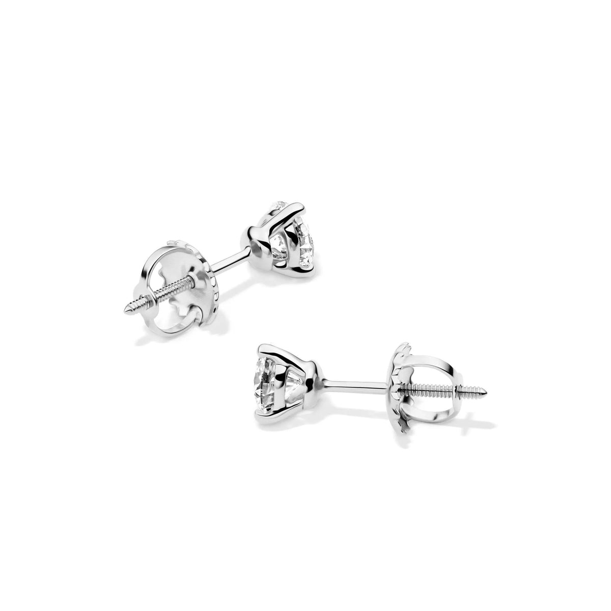1/2 CT. Tw. Lab Grown Diamond Martini Stud Earrings 14K White Gold Size 4.20mm