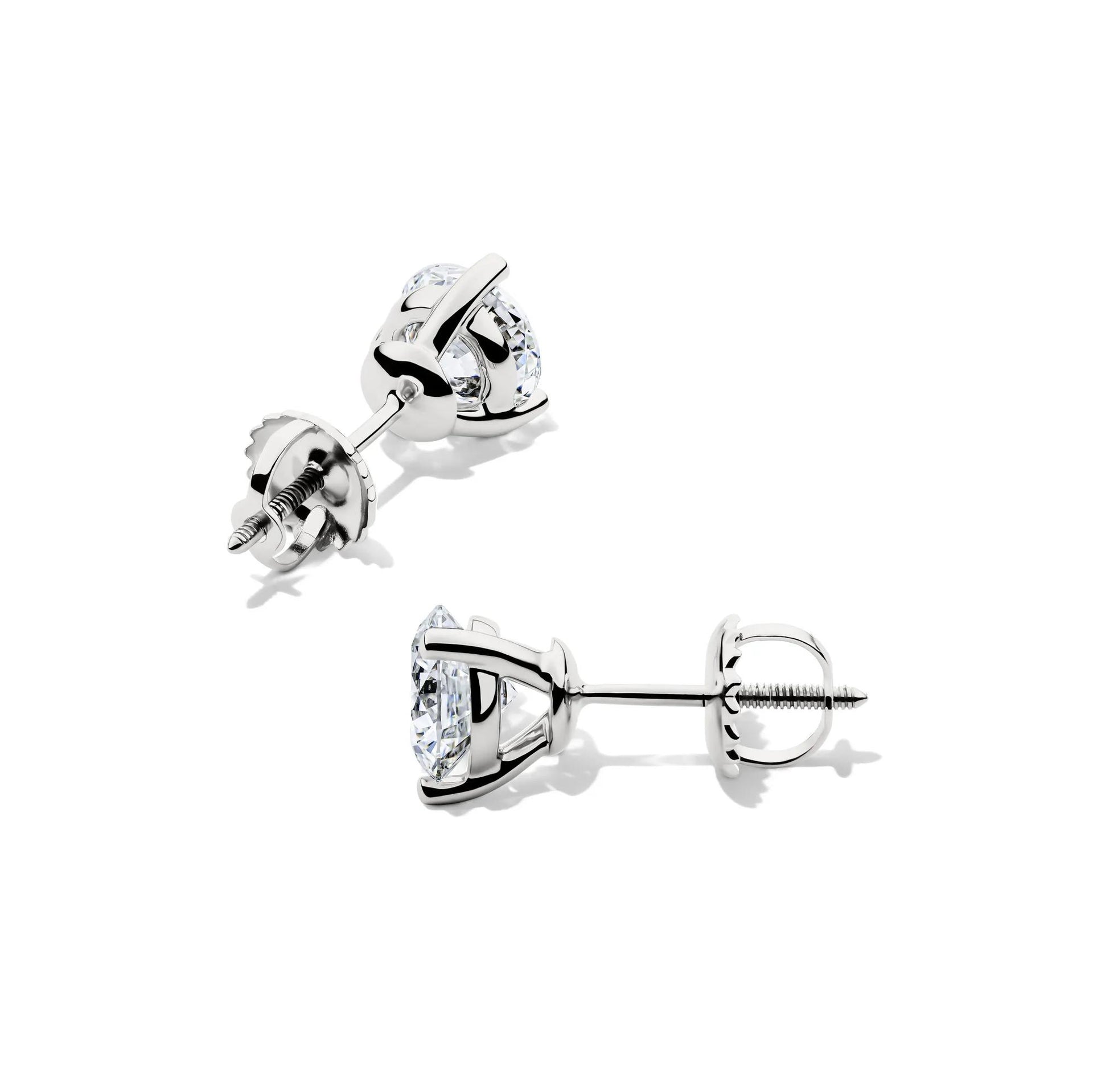 1/2 CT. Tw. Lab Grown Diamond Martini Stud Earrings 14K White Gold Size 6.00mm