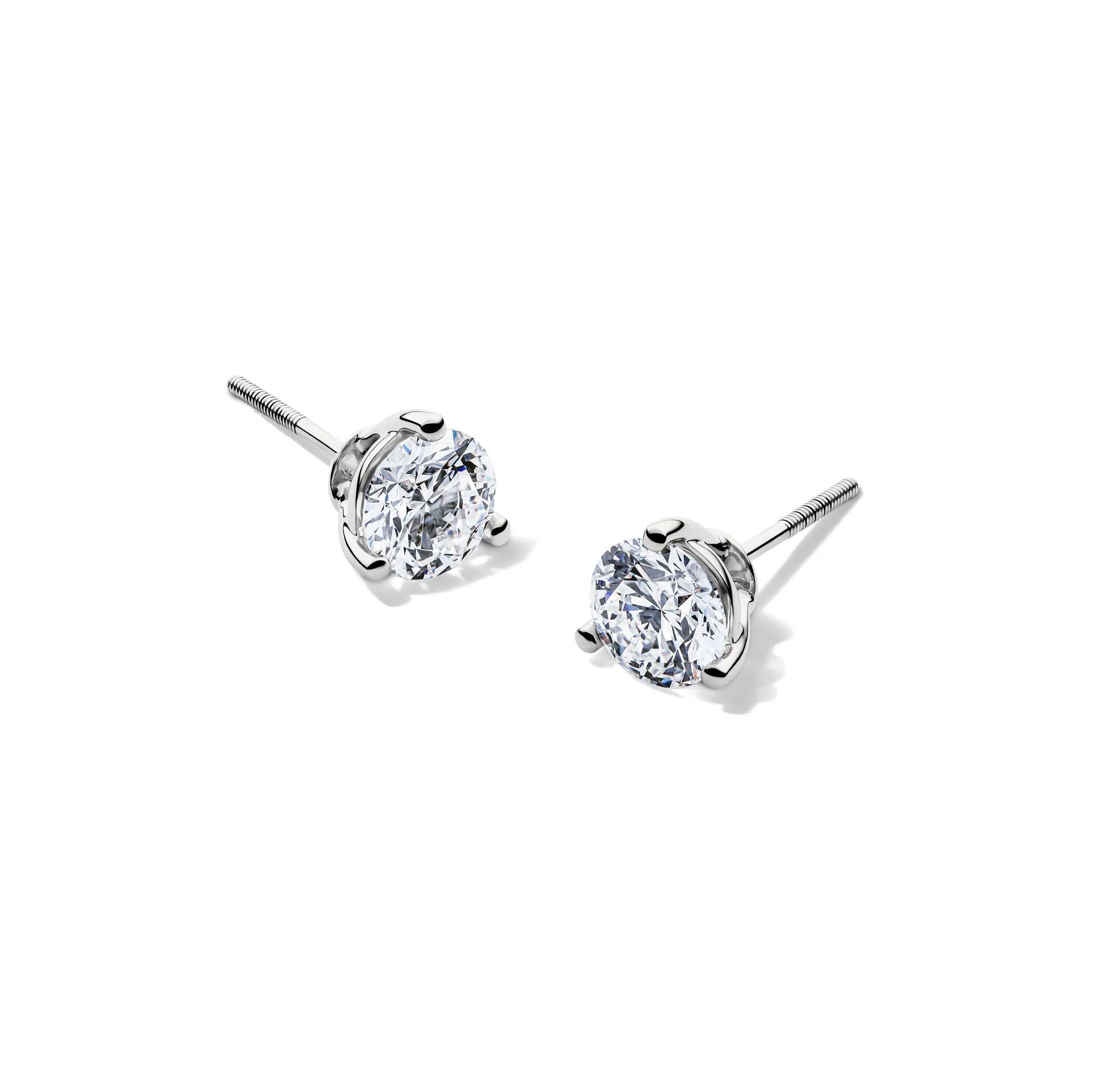 1/2 CT. Tw. Lab Grown Diamond Martini Stud Earrings 14K White Gold Size 6.00mm