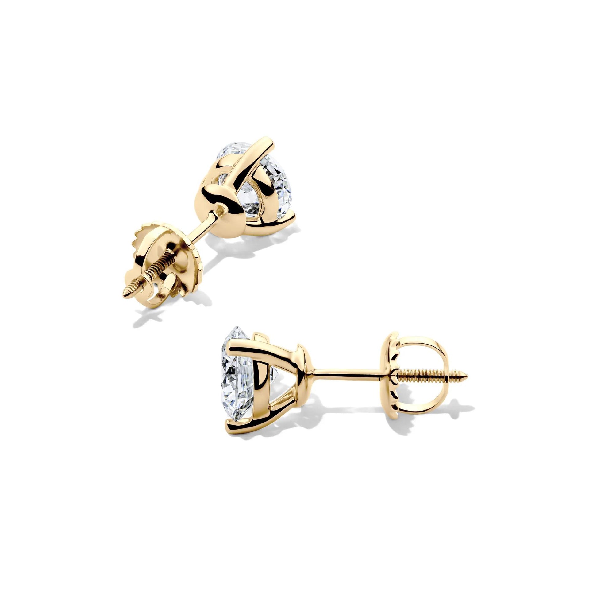 1/2 CT. Tw. Lab Grown Diamond Round Martini Stud Earrings 14K Yellow Gold Size 6.00mm