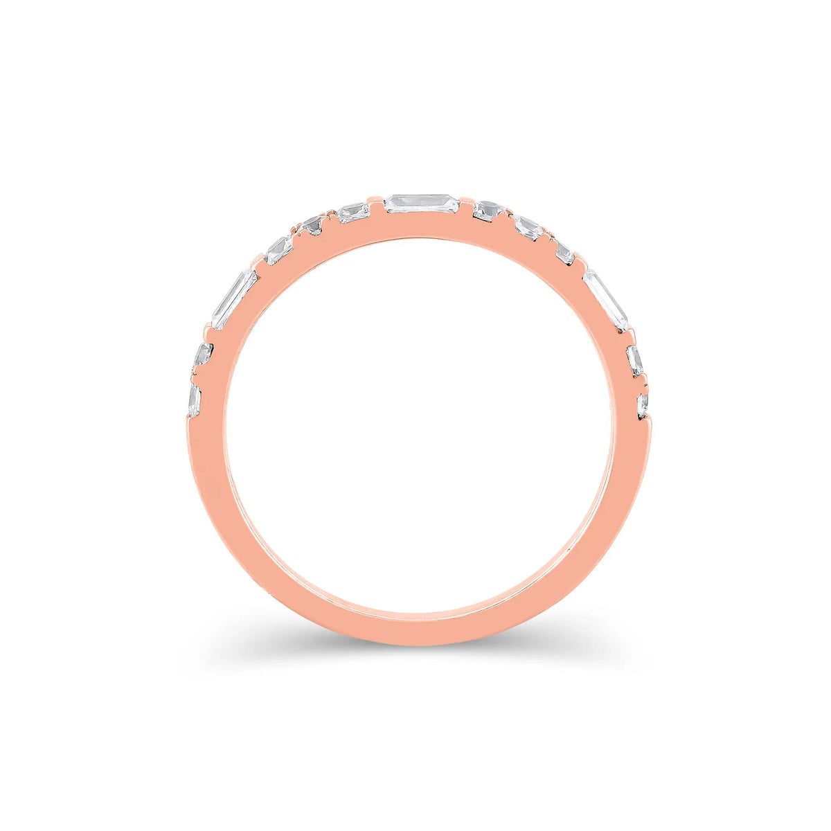 1/2 CT. Tw. Lab Grown Diamond Mixed Shape Anniversary Band Ring 10K Rose Gold Size 6.5 2mm
