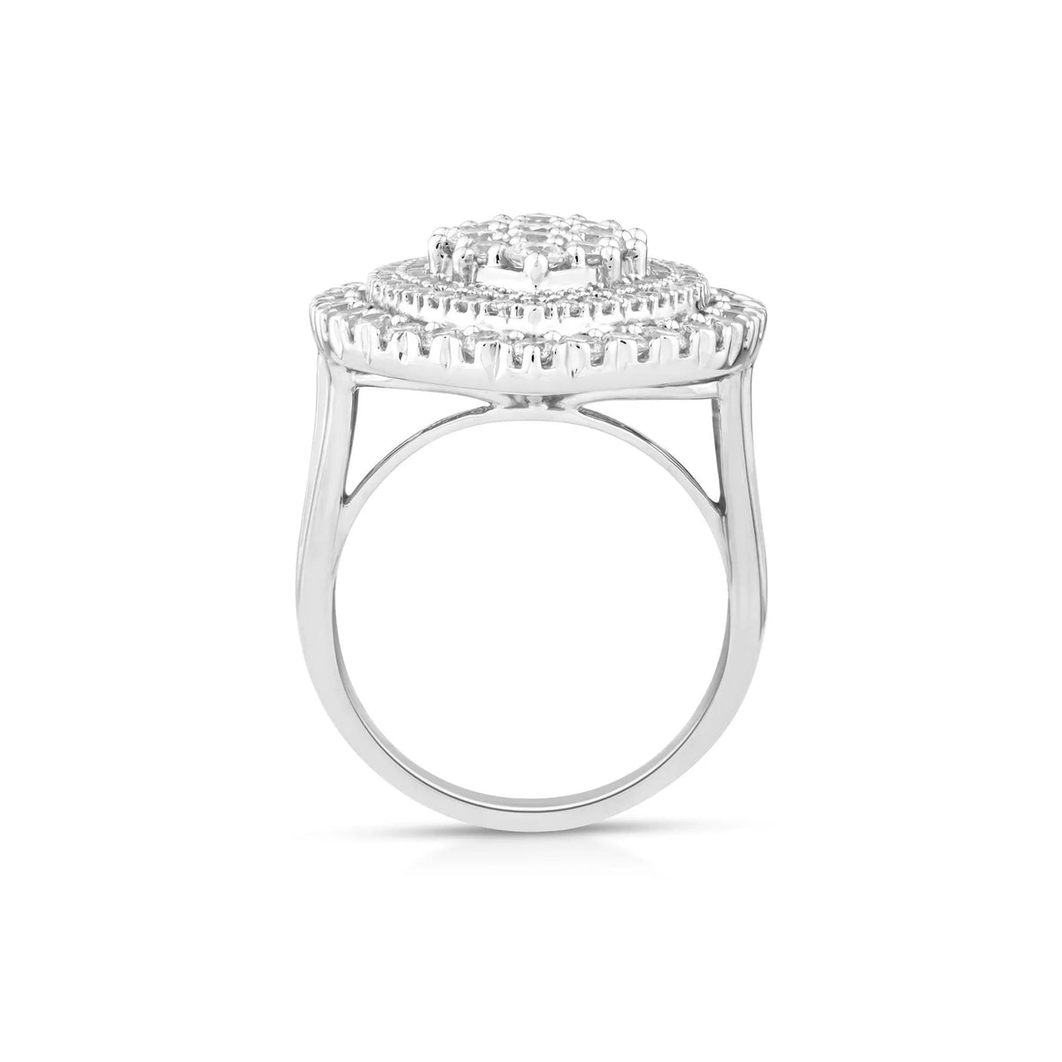 2 1/2 CT. Tw. Lab Grown Diamond Multi-Halo Ring 10K White Gold Round Brilliant Cut Size 6 1mm