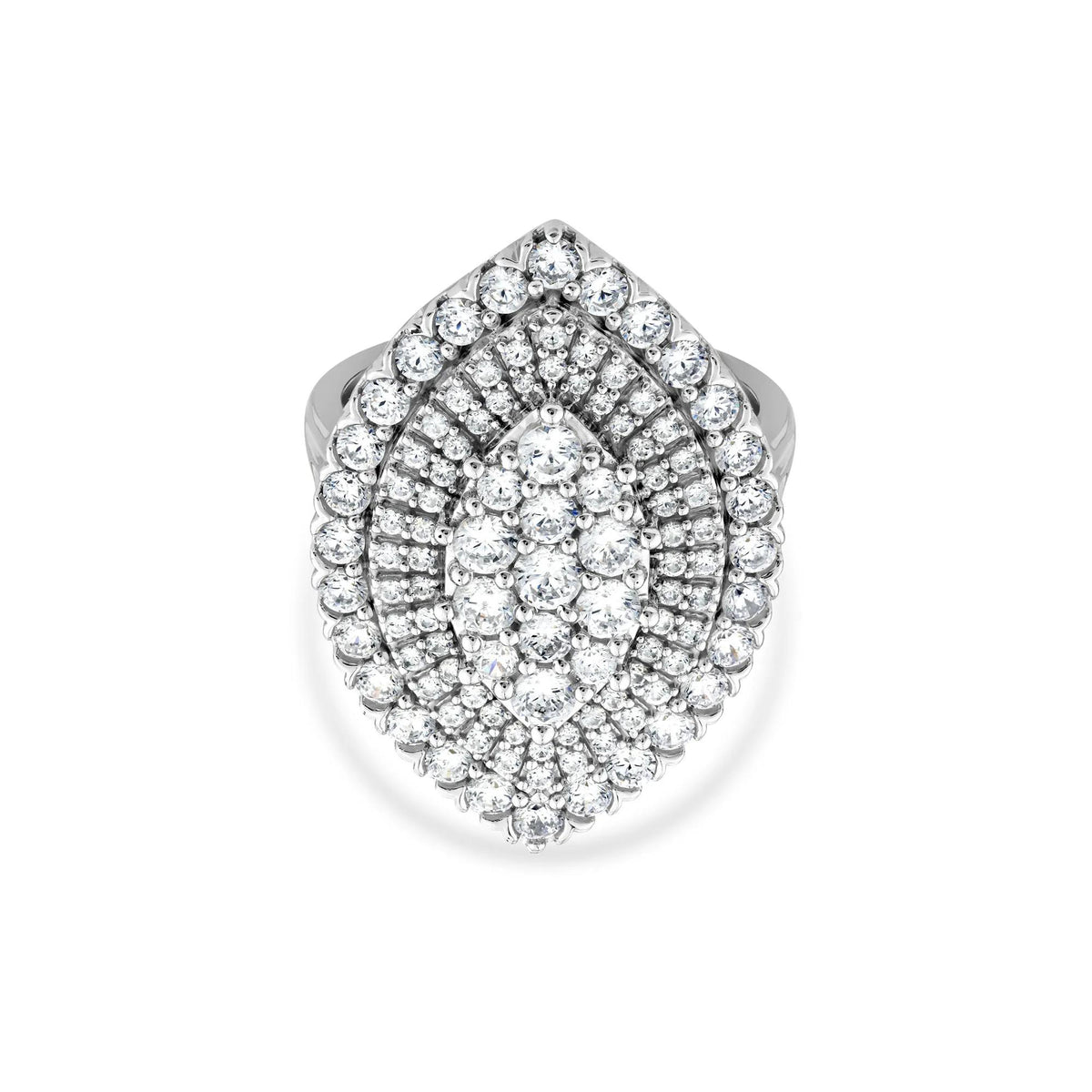 2 1/2 CT. Tw. Lab Grown Diamond Multi-Halo Ring 10K White Gold Round Brilliant Cut Size 6 1mm
