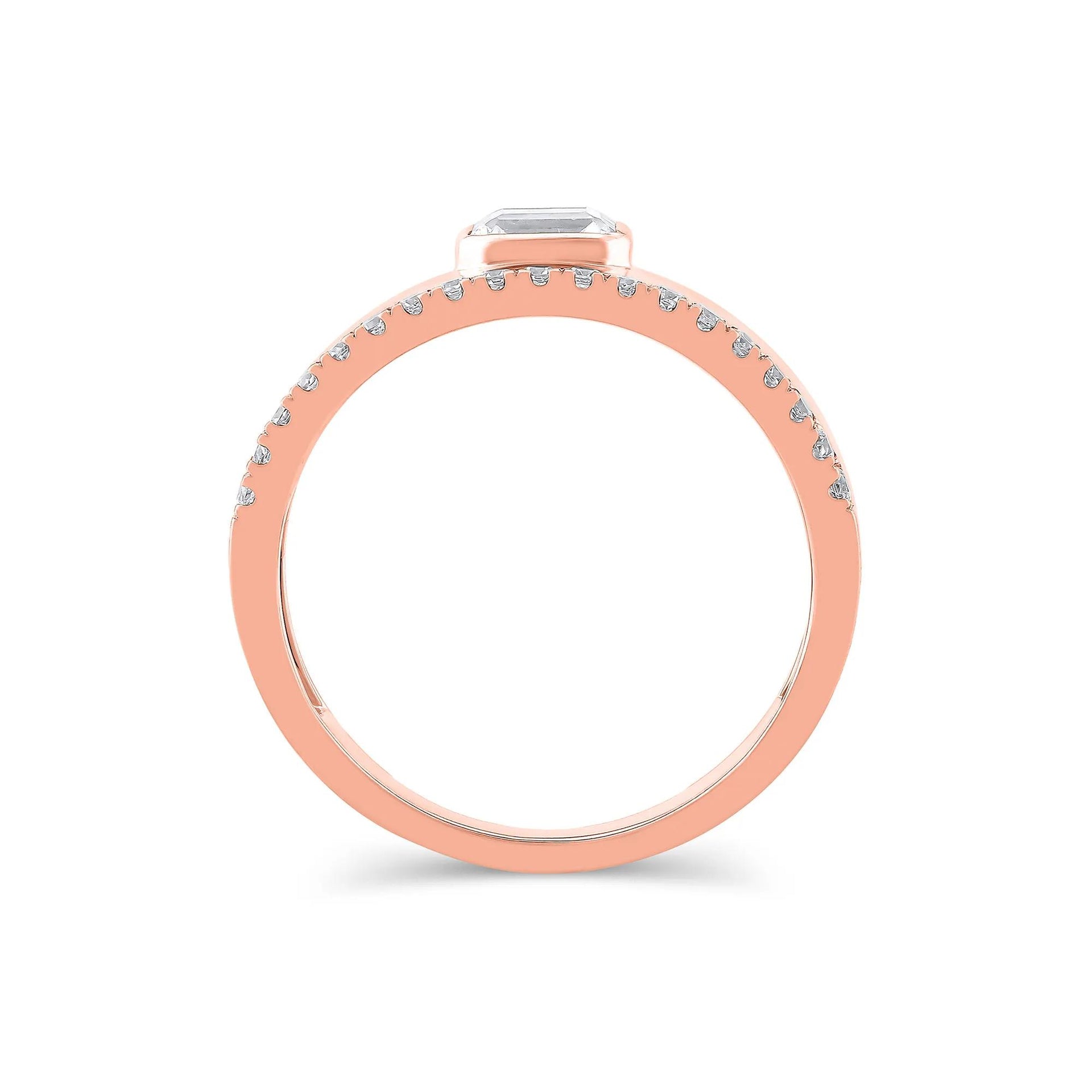 1/2 CT. Tw. Lab Grown Diamond Multi-Row Anniversary Band Ring 10K Rose Gold Size 8 7mm