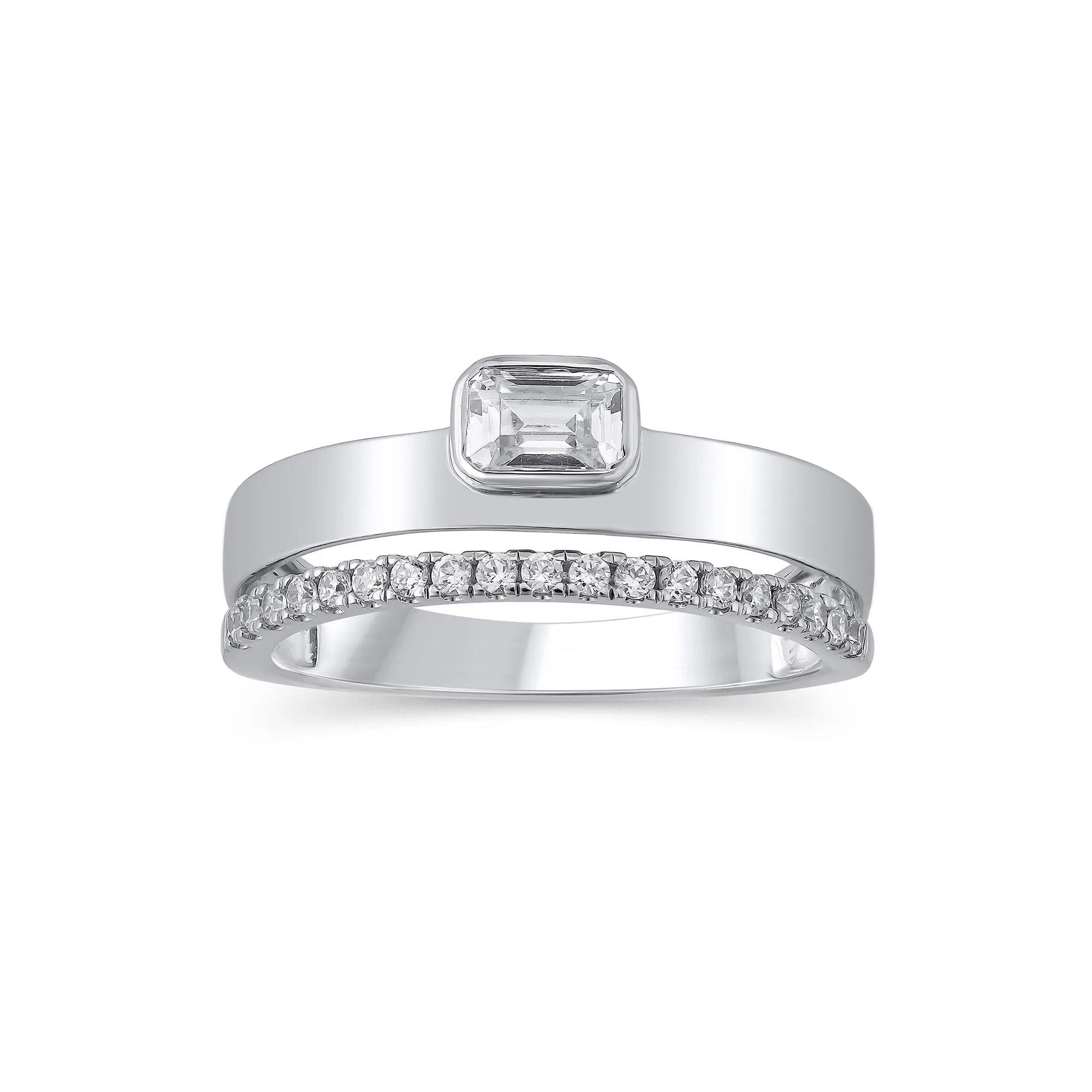 1/2 CT. Tw. Lab Grown Diamond Multi-Row Anniversary Band Ring 10K White Gold Size 7 7mm