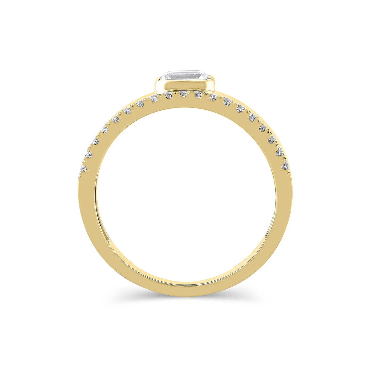 1/2 CT. Tw. Lab Grown Diamond Multi-Row Anniversary Band Ring 10K Yellow Gold Size 7.5 7mm