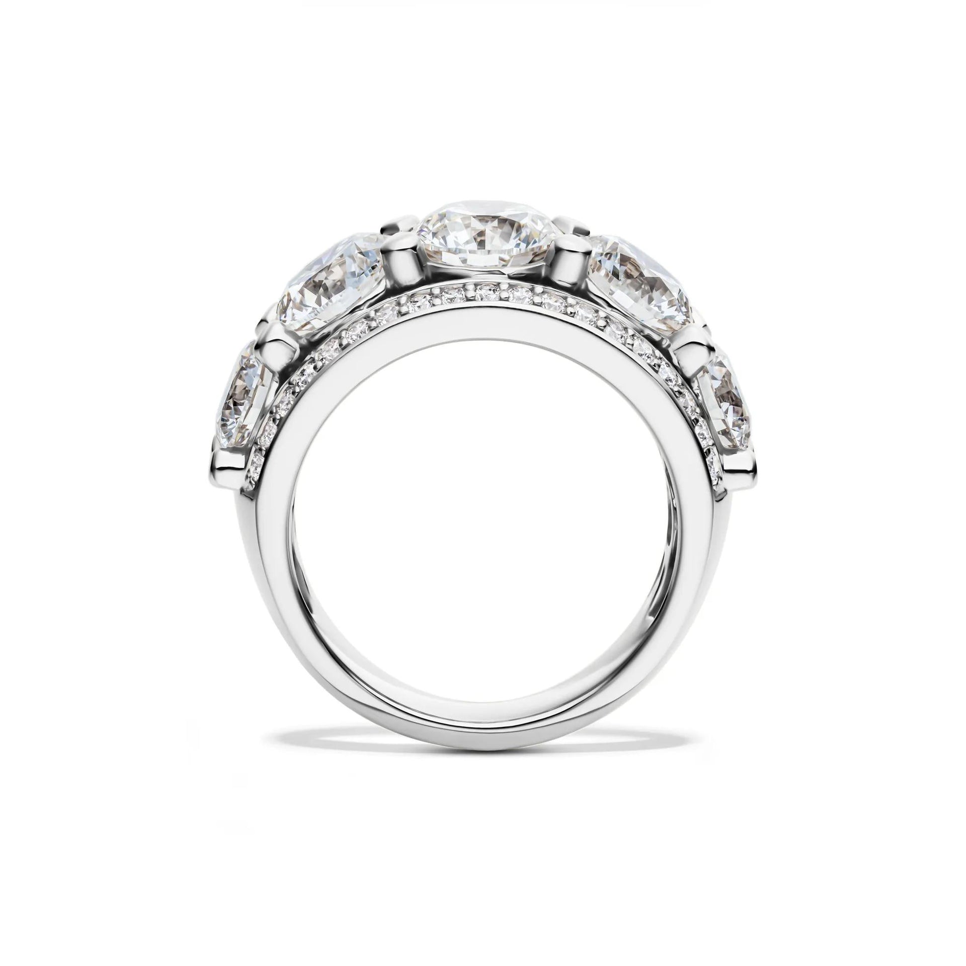 6 CT. Tw. Lab Grown Diamond Multi-Row Anniversary Band Ring 14K White Gold Size 6.5