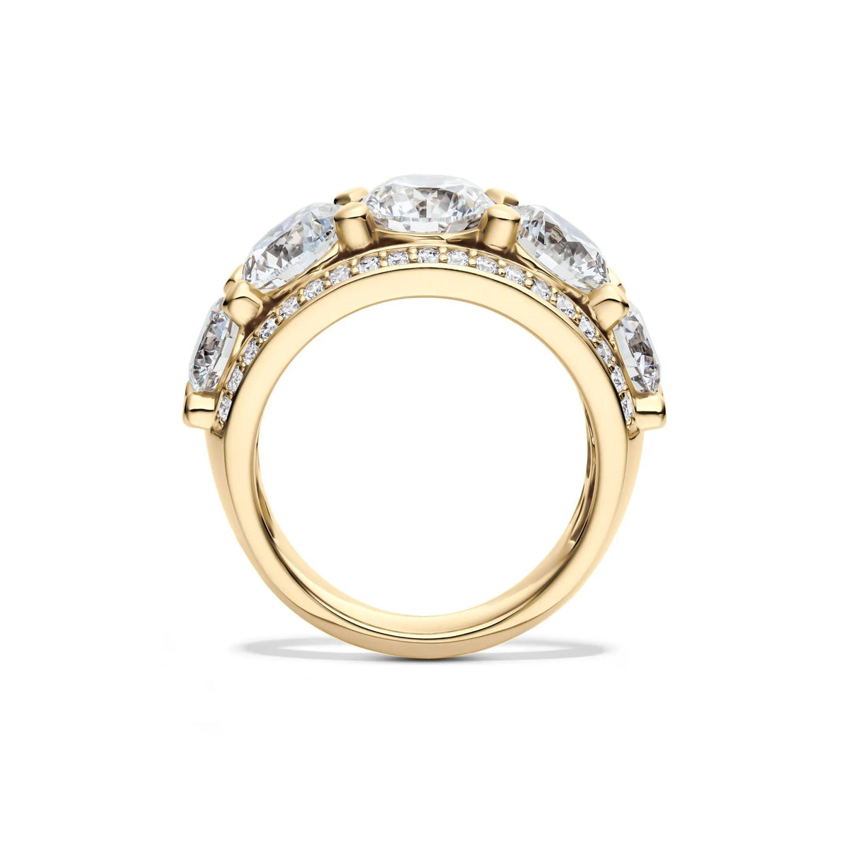 6 CT. Tw. Lab Grown Diamond Multi-Row Anniversary Band Ring 14K Yellow Gold Size 6.5
