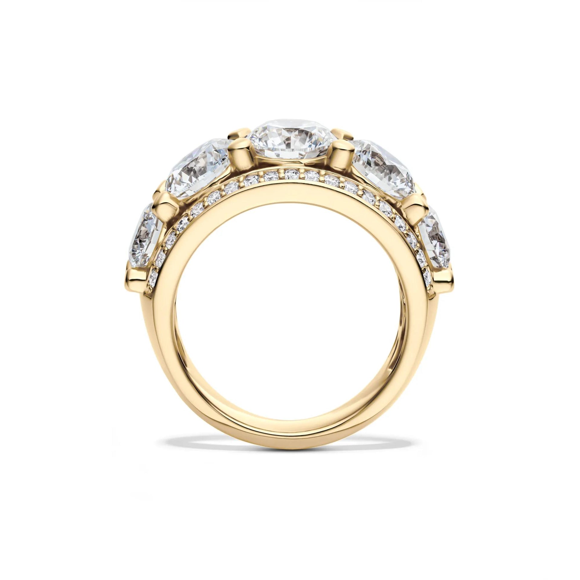 6 CT. Tw. Lab Grown Diamond Multi-Row Anniversary Band Ring 14K Yellow Gold Size 7