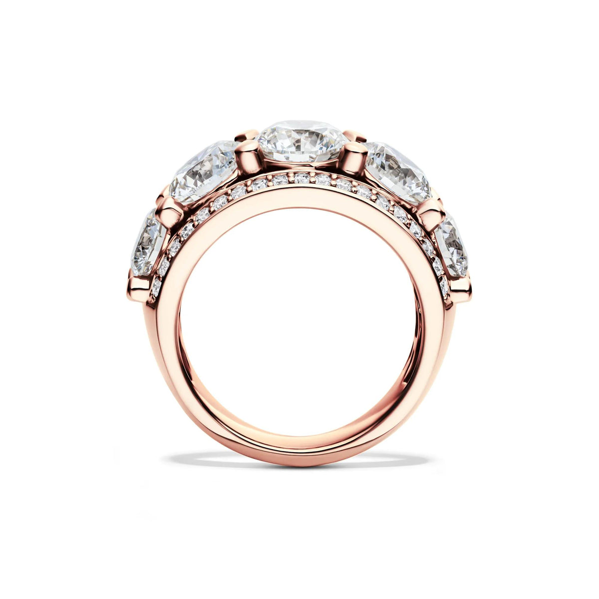 6 CT. Tw. Lab Grown Diamond Multi-Row Anniversary Band Ring 14K Rose Gold Size 7