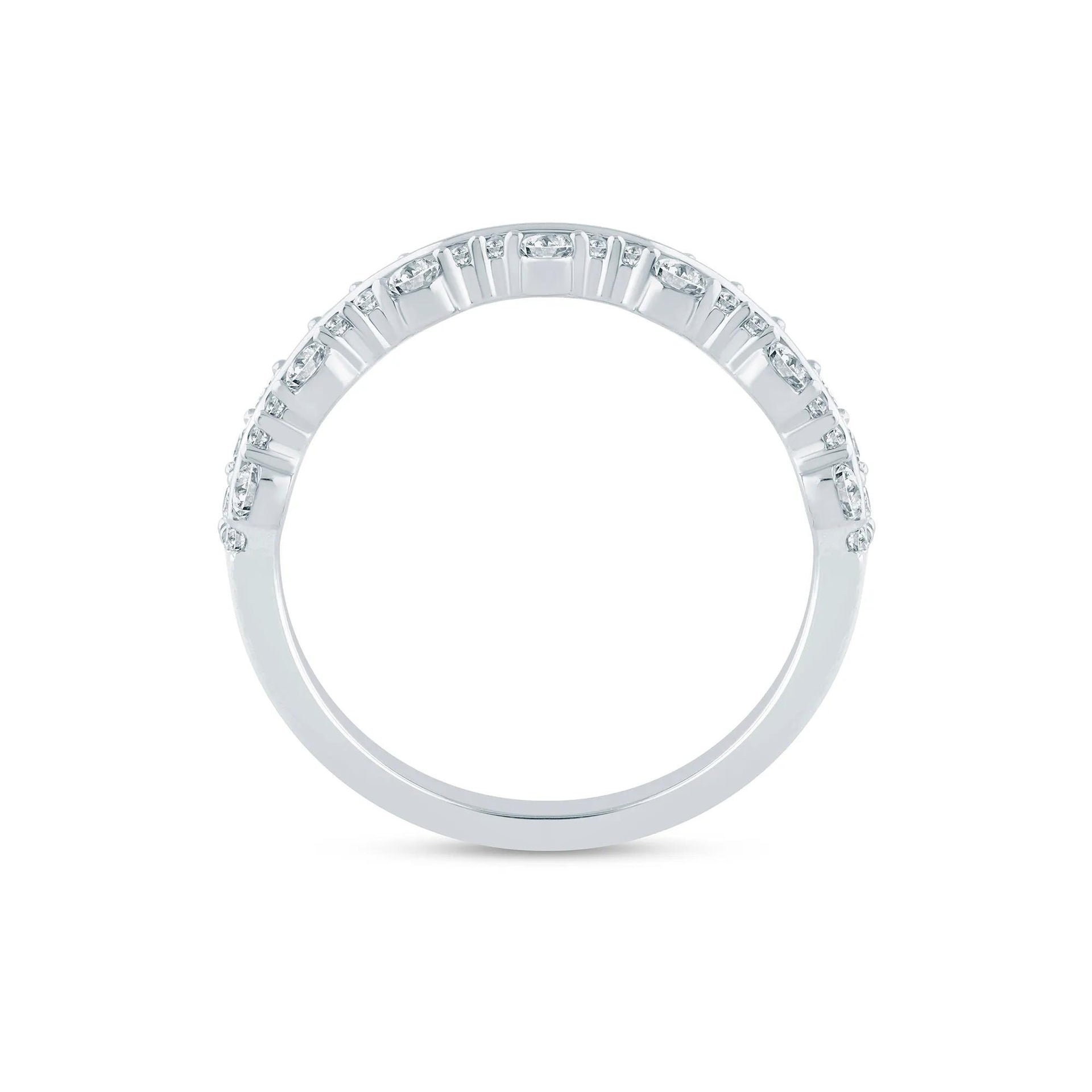 5/8 CT. Tw. Lab Grown Diamond Multi-Row Anniversary Band Ring 14K White Gold Size 5 2.5mm