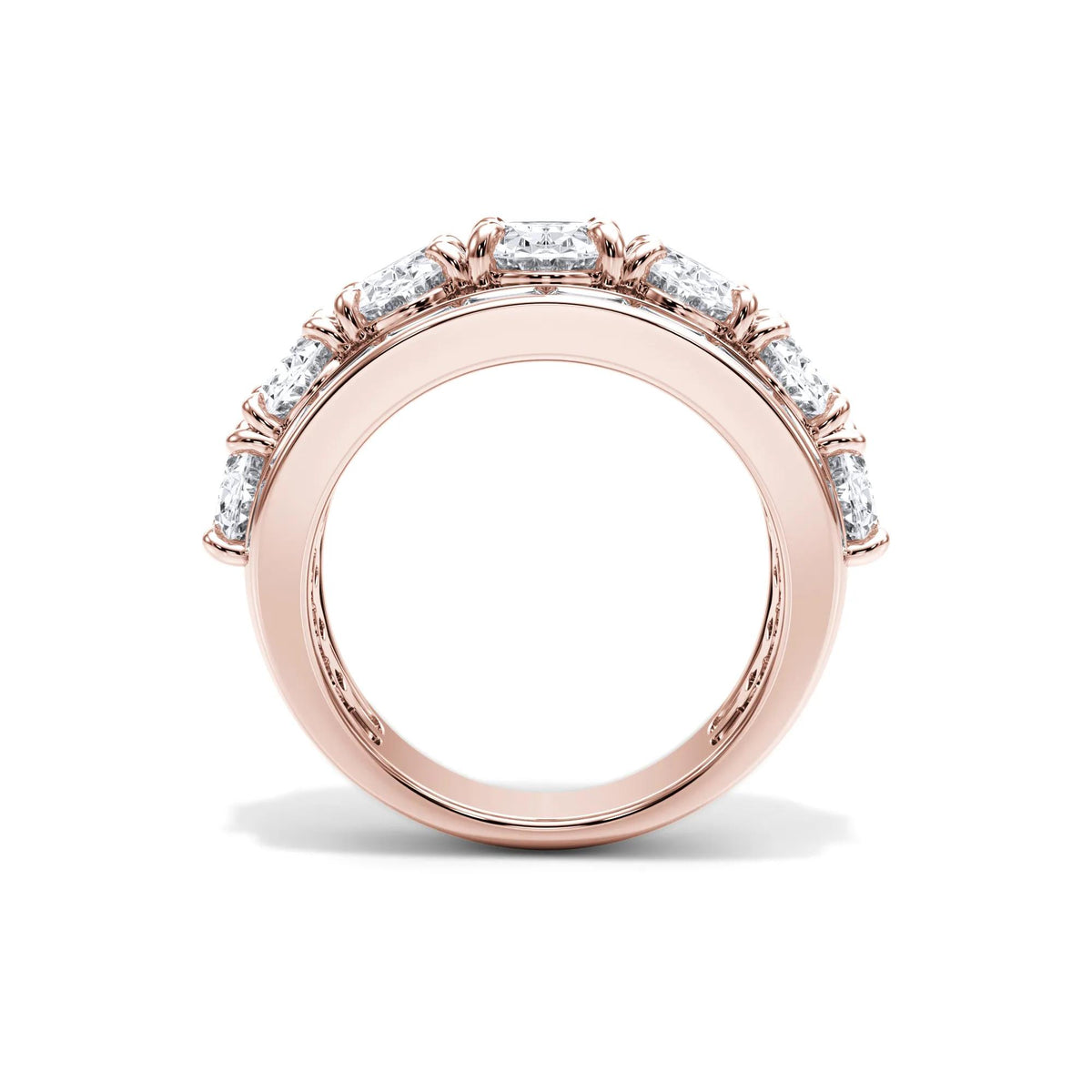 6 CT. Tw. Lab Grown Diamond Multi-Row Anniversary Band Ring 14K Rose Gold Size 5