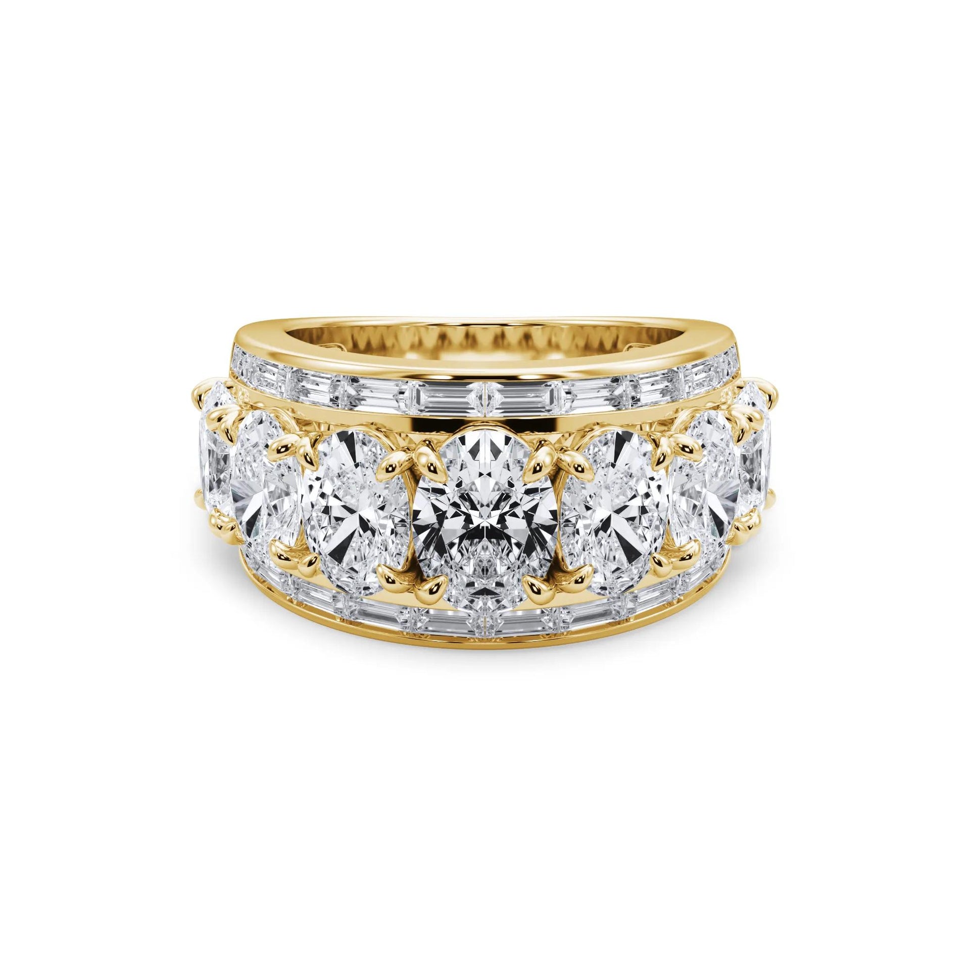 6 CT. Tw. Lab Grown Diamond Multi-Row Anniversary Band Ring 14K Yellow Gold Size 8