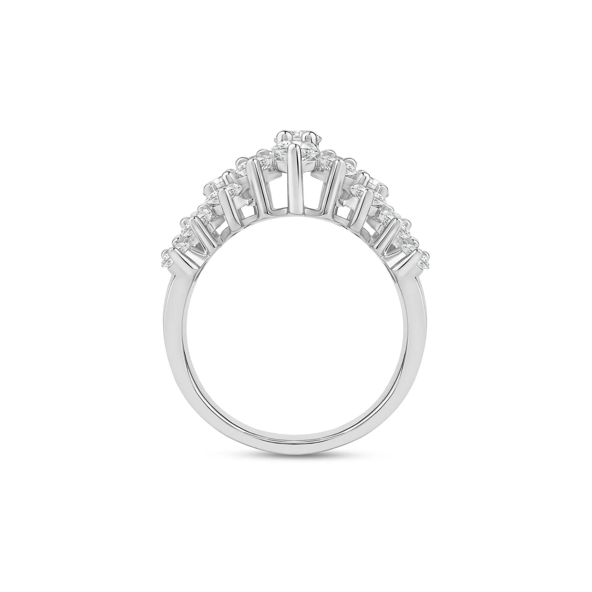 3 CT. Tw. Lab Grown Diamond Multi-Row Band Ring 10K White Gold Size 6.5 3mm