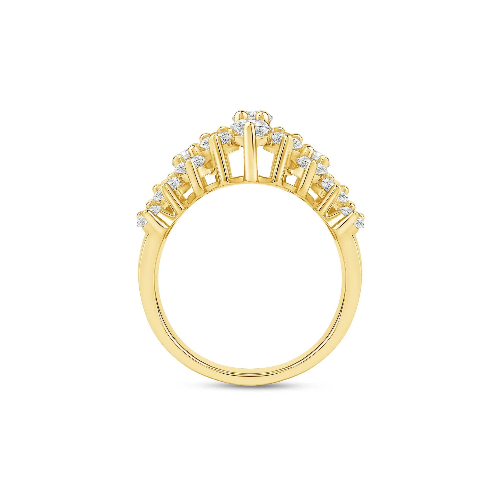 3 CT. Tw. Lab Grown Diamond Multi-Row Band Ring 10K Yellow Gold Size 6.5 3mm