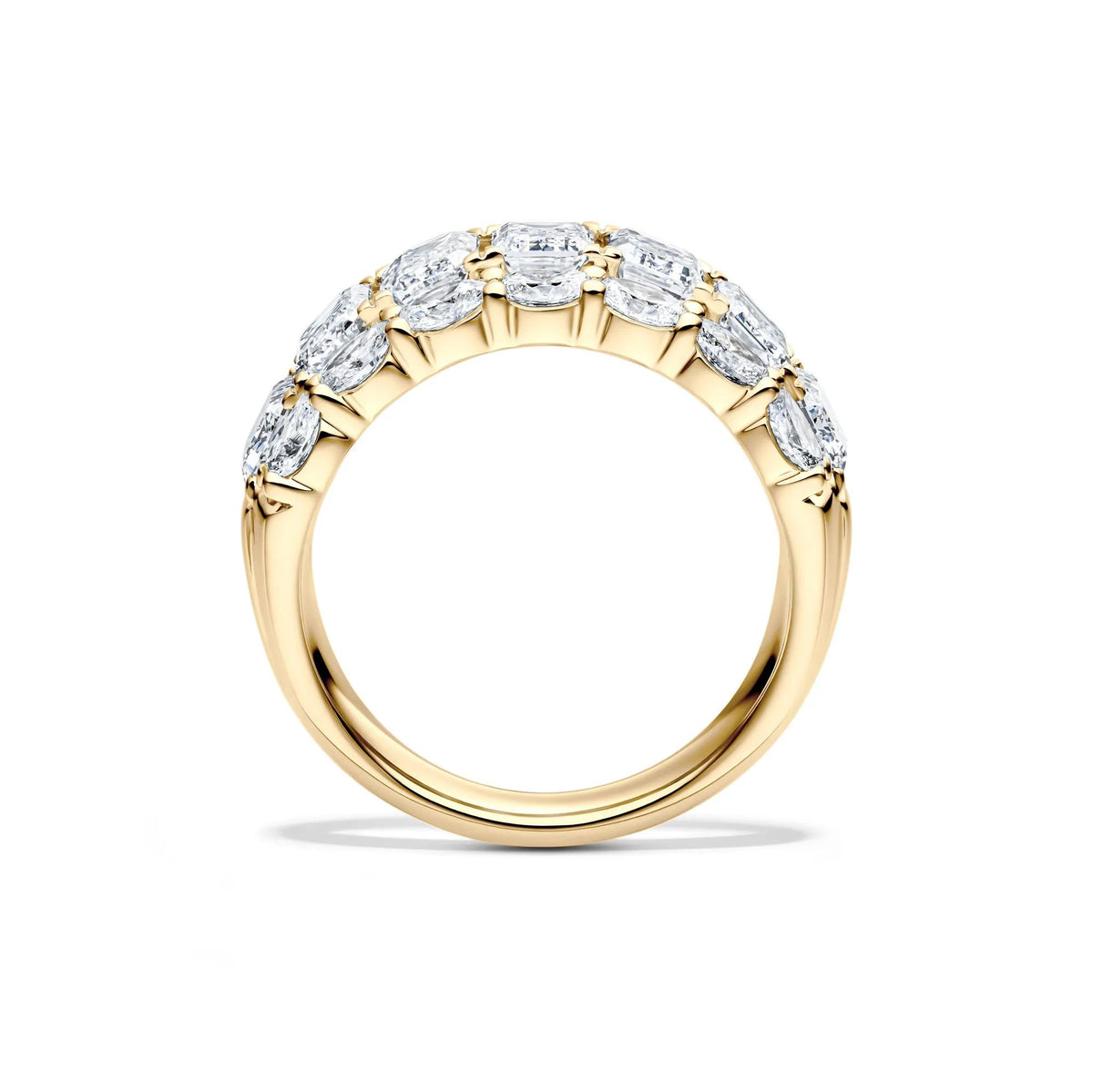 5 CT. Tw. Lab Grown Diamond Multi-Row Band Ring 14K Yellow Gold Size 6 11mm