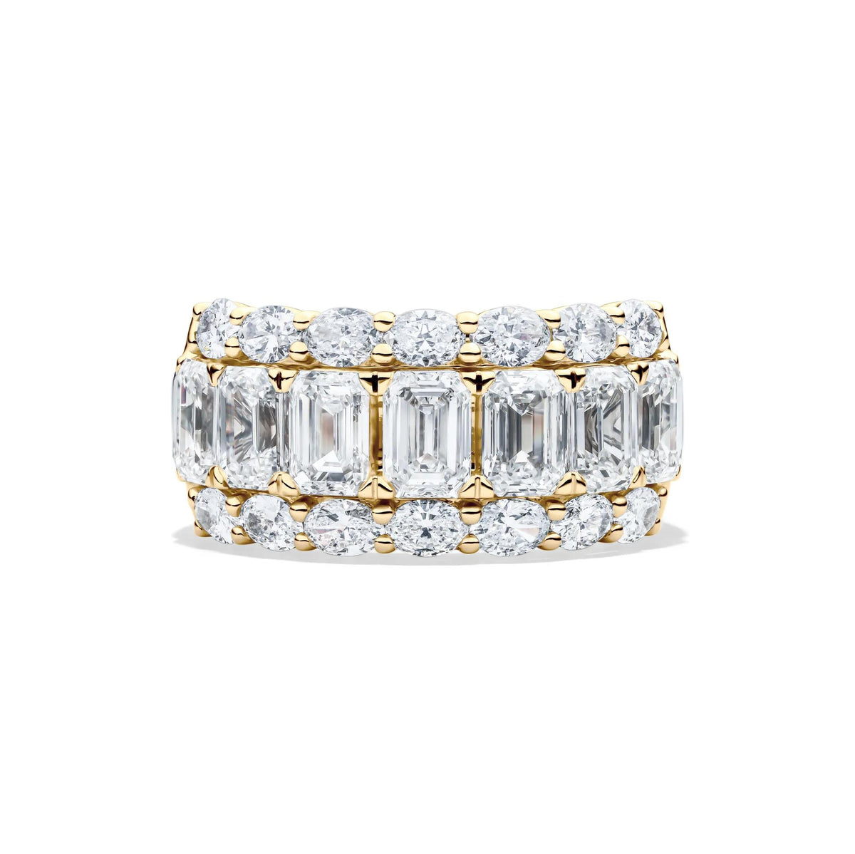 5 CT. Tw. Lab Grown Diamond Multi-Row Band Ring 14K Yellow Gold Size 6 11mm