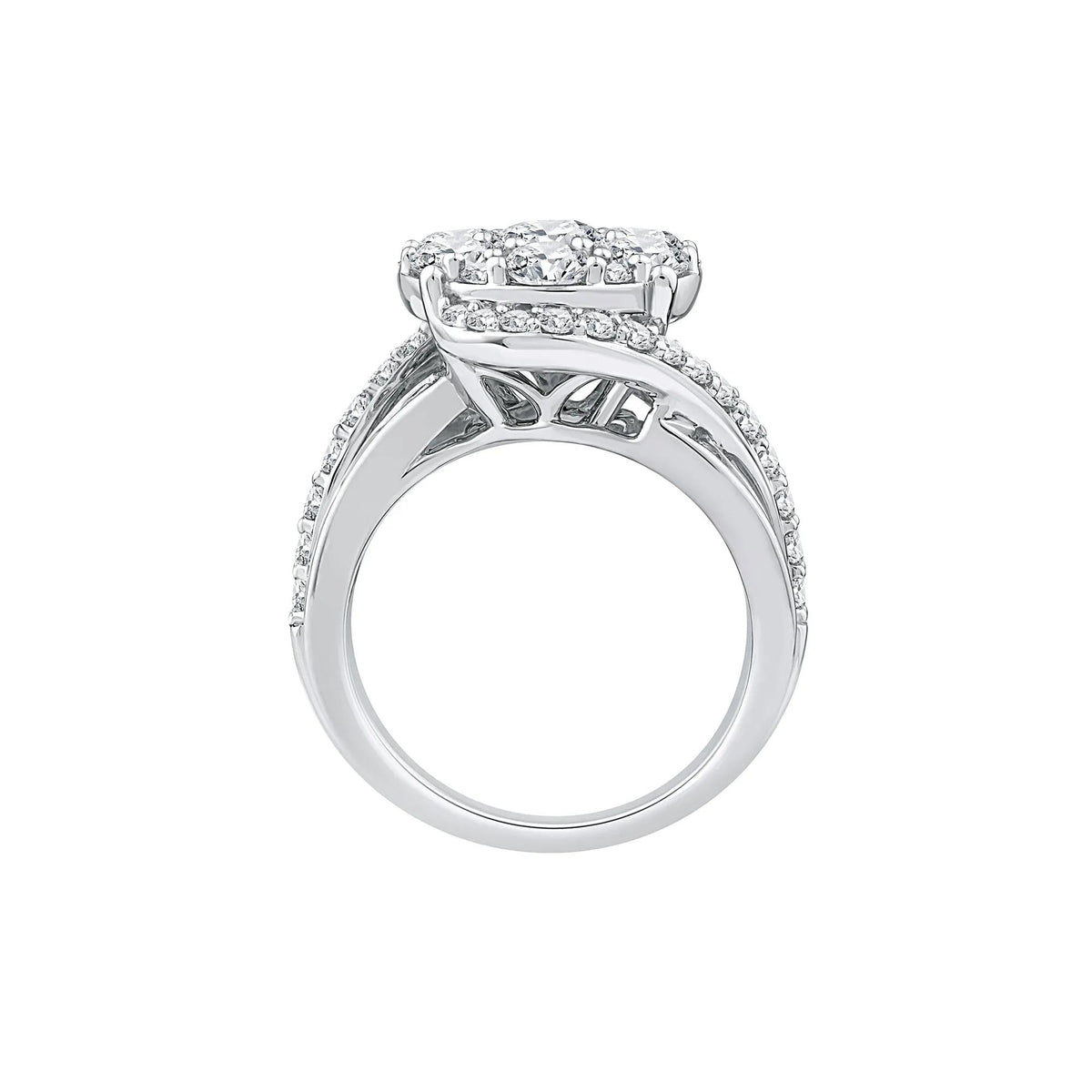 4 CT. Tw. Lab Grown Diamond Multi-Stone Engagement Ring 10K White Gold Size 6