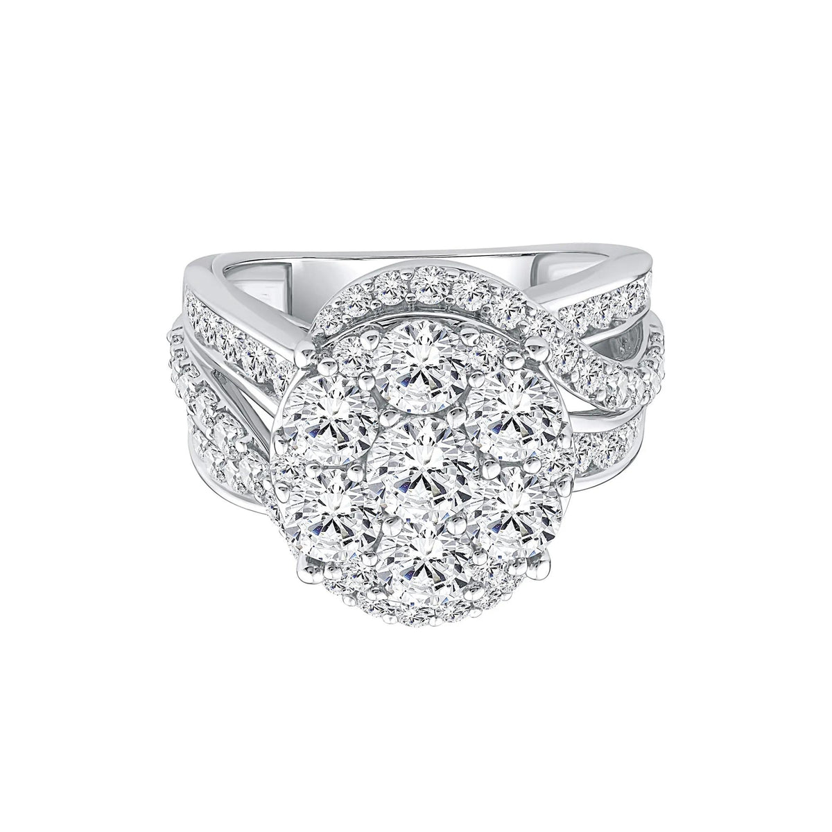 4 CT. Tw. Lab Grown Diamond Multi-Stone Engagement Ring 10K White Gold Size 6