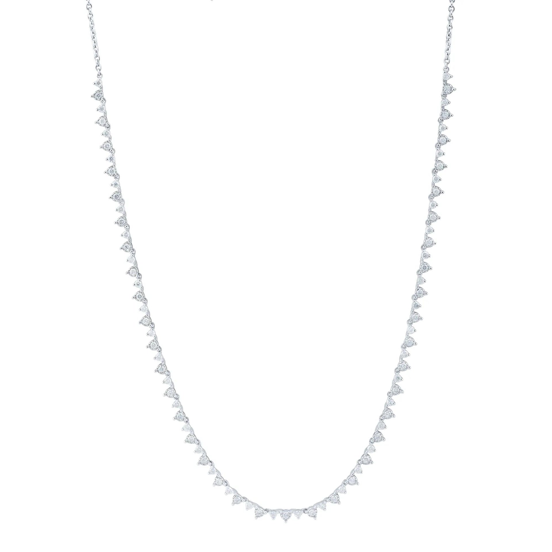 1 CT. Tw. Lab Grown Diamond Necklace 14K White Gold Size 16"