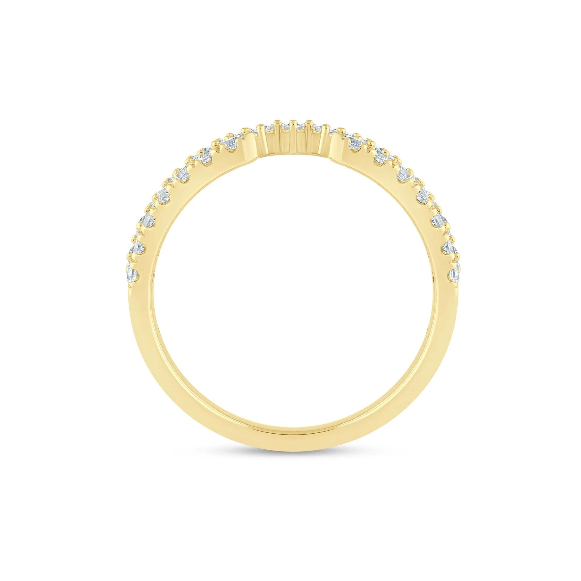 1/2 CT. Tw) Lab Grown Diamond Open Band Ring 14K Yellow Gold ( Size 7 2mm