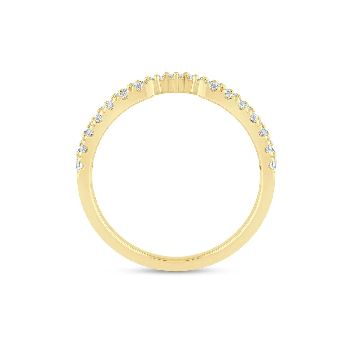 1/2 CT. Tw) Lab Grown Diamond Open Band Ring 14K Yellow Gold ( Size 9 2mm