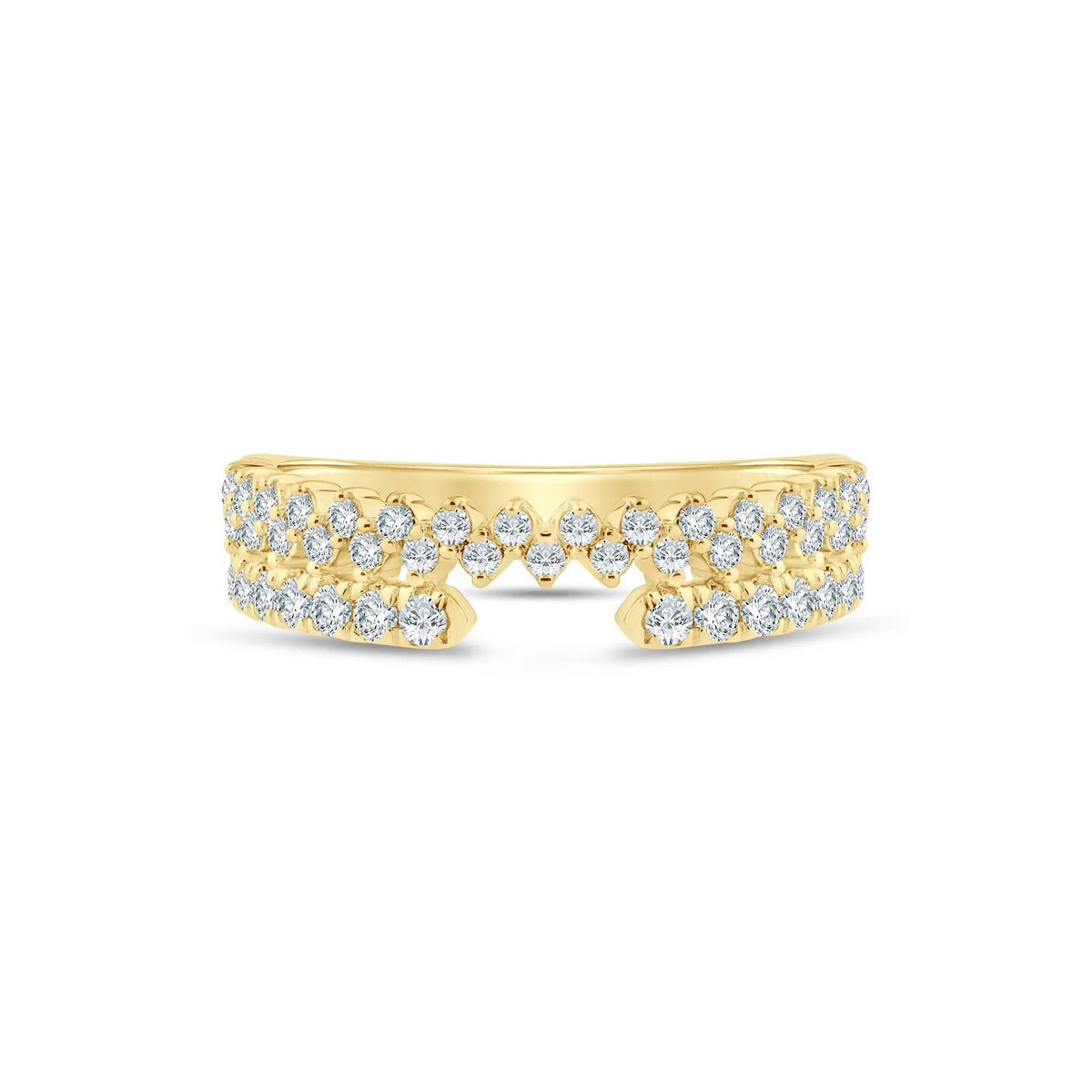 1/2 CT. Tw) Lab Grown Diamond Open Band Ring 14K Yellow Gold ( Size 9 2mm