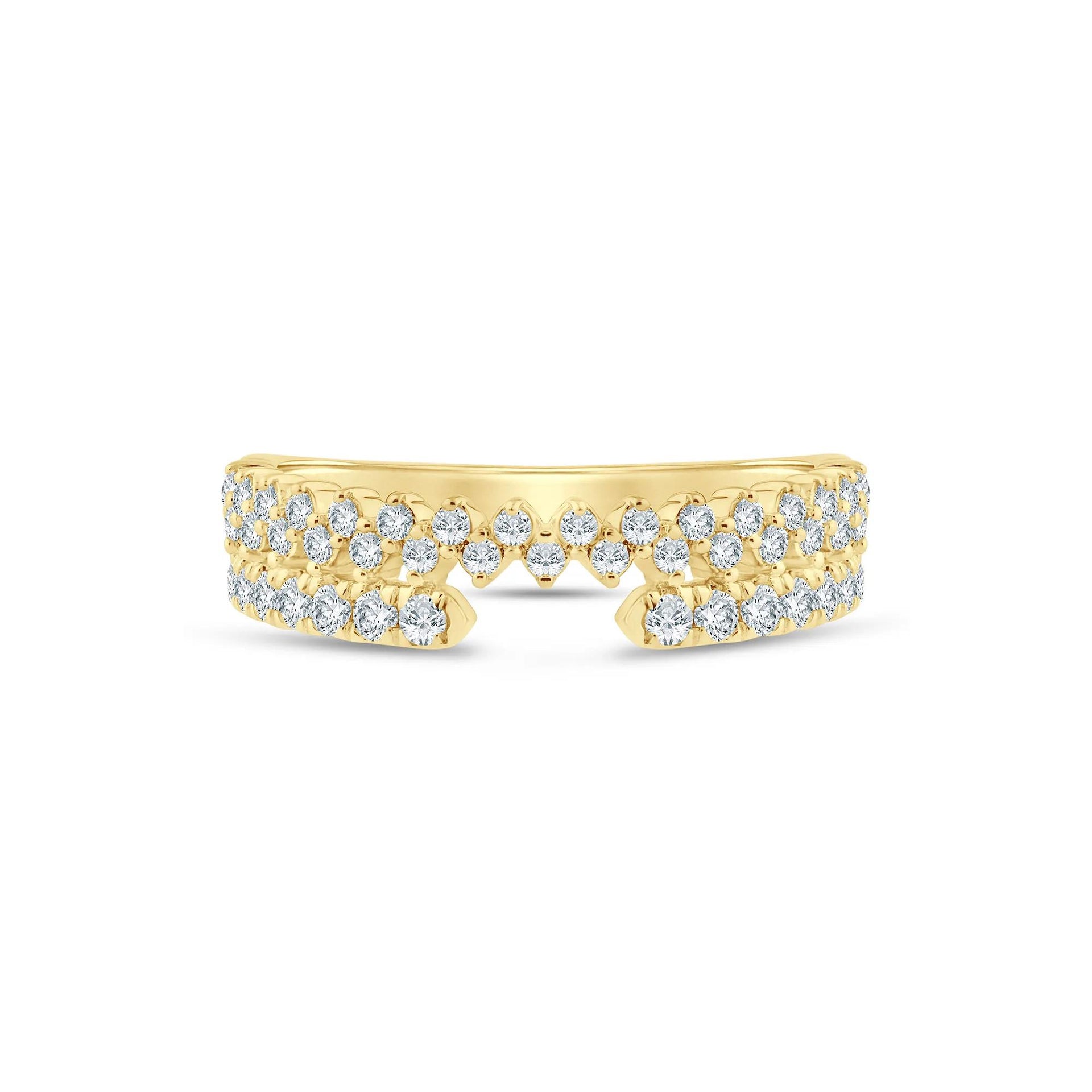 1/2 CT. Tw) Lab Grown Diamond Open Band Ring 14K Yellow Gold ( Size 7 2mm