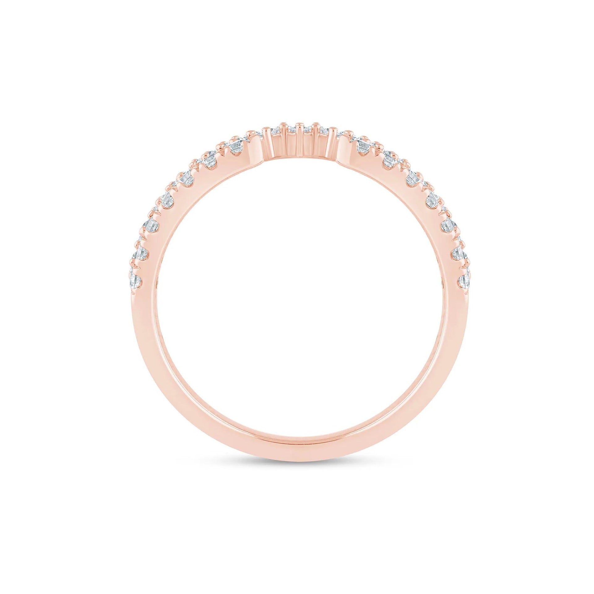 1/2 CT. Tw) Lab Grown Diamond Open Band Ring 14K Rose Gold ( Size 5.5 2mm
