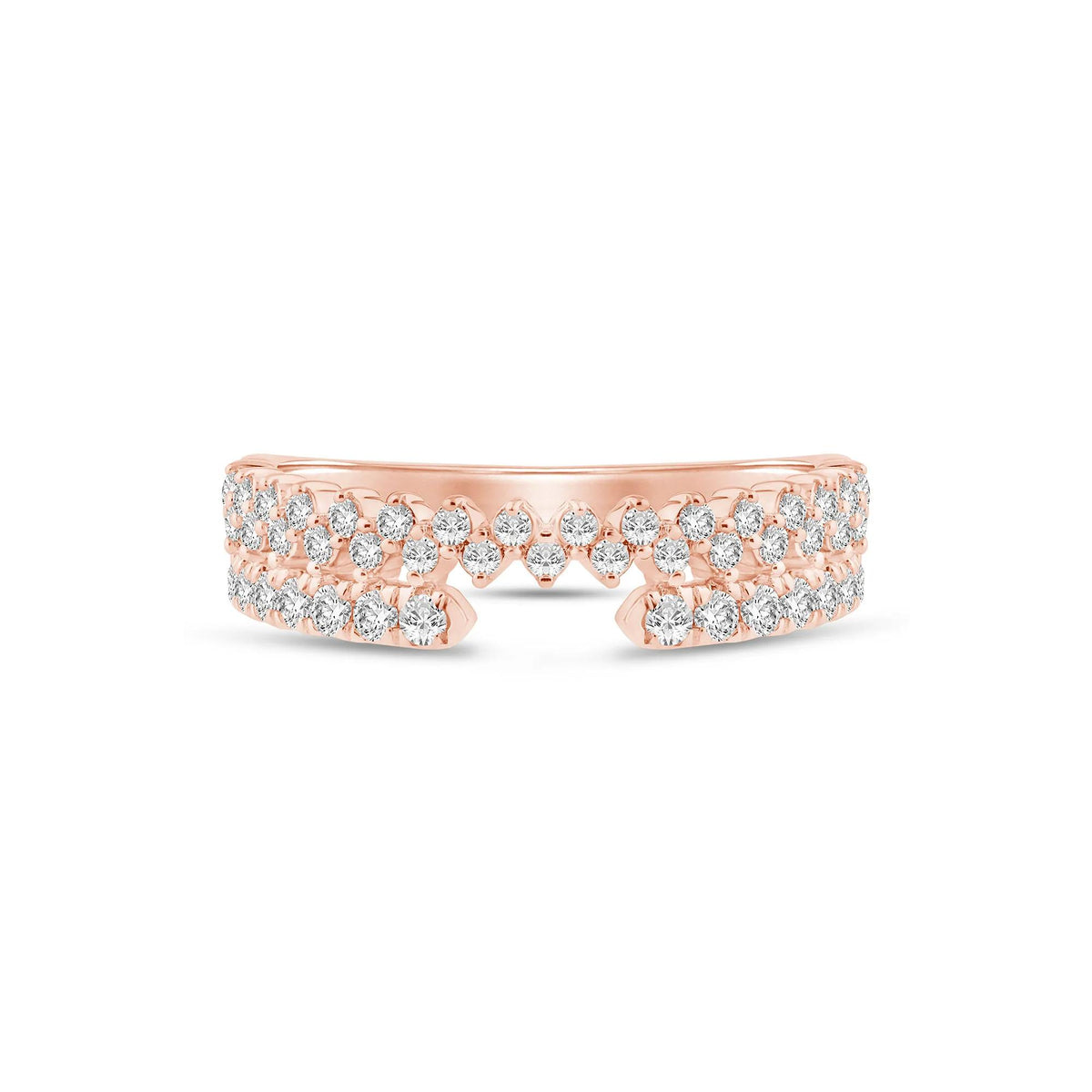1/2 CT. Tw) Lab Grown Diamond Open Band Ring 14K Rose Gold ( Size 5.5 2mm