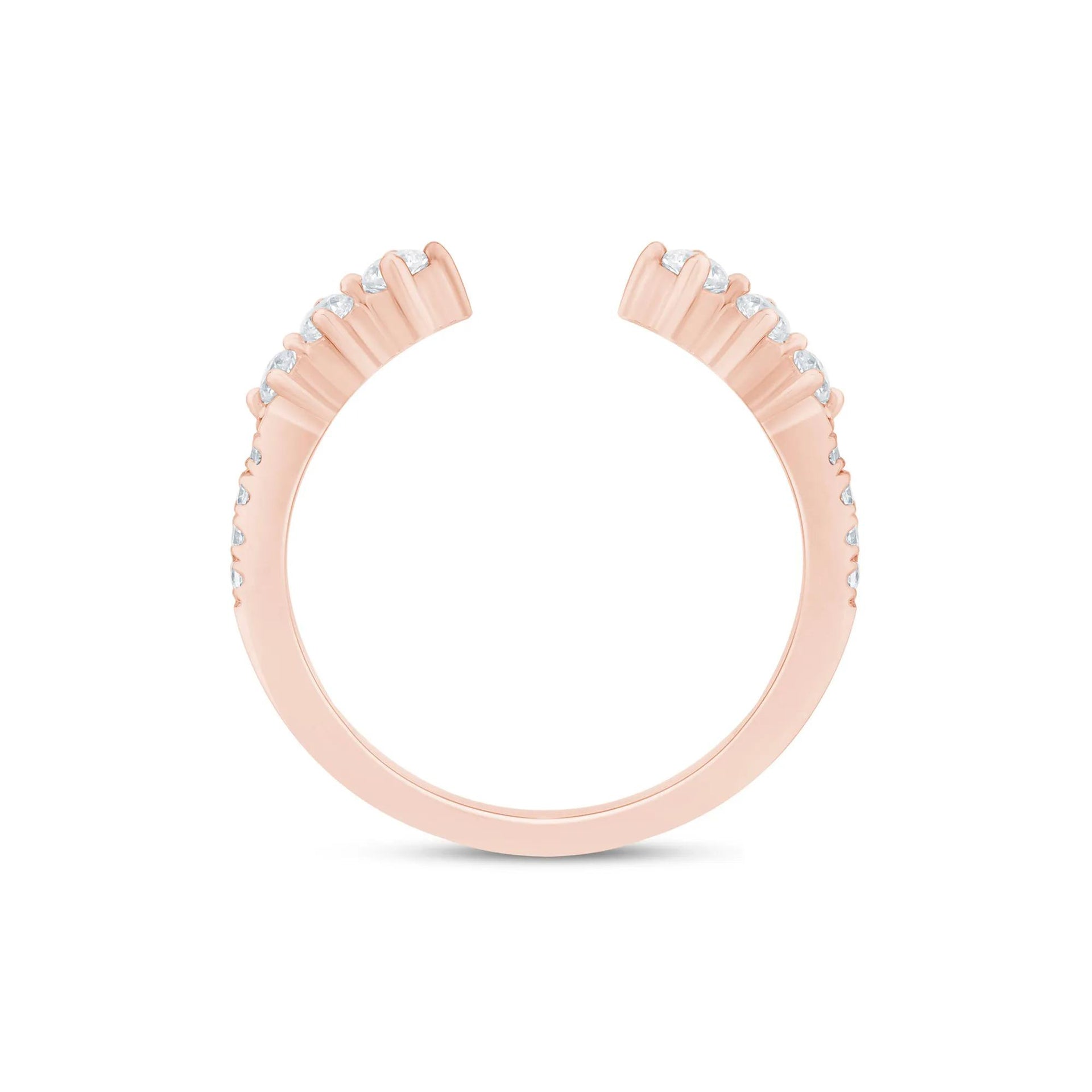 1/3 CT. Tw. Lab Grown Diamond Open Band Ring 14K Rose Gold Size 7.5 1.5mm