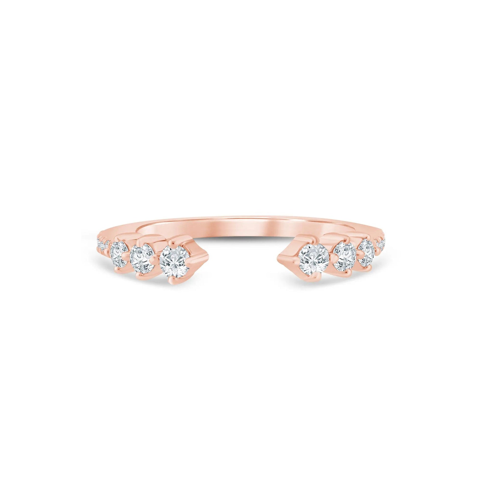 1/3 CT. Tw. Lab Grown Diamond Open Band Ring 14K Rose Gold Size 7.5 1.5mm