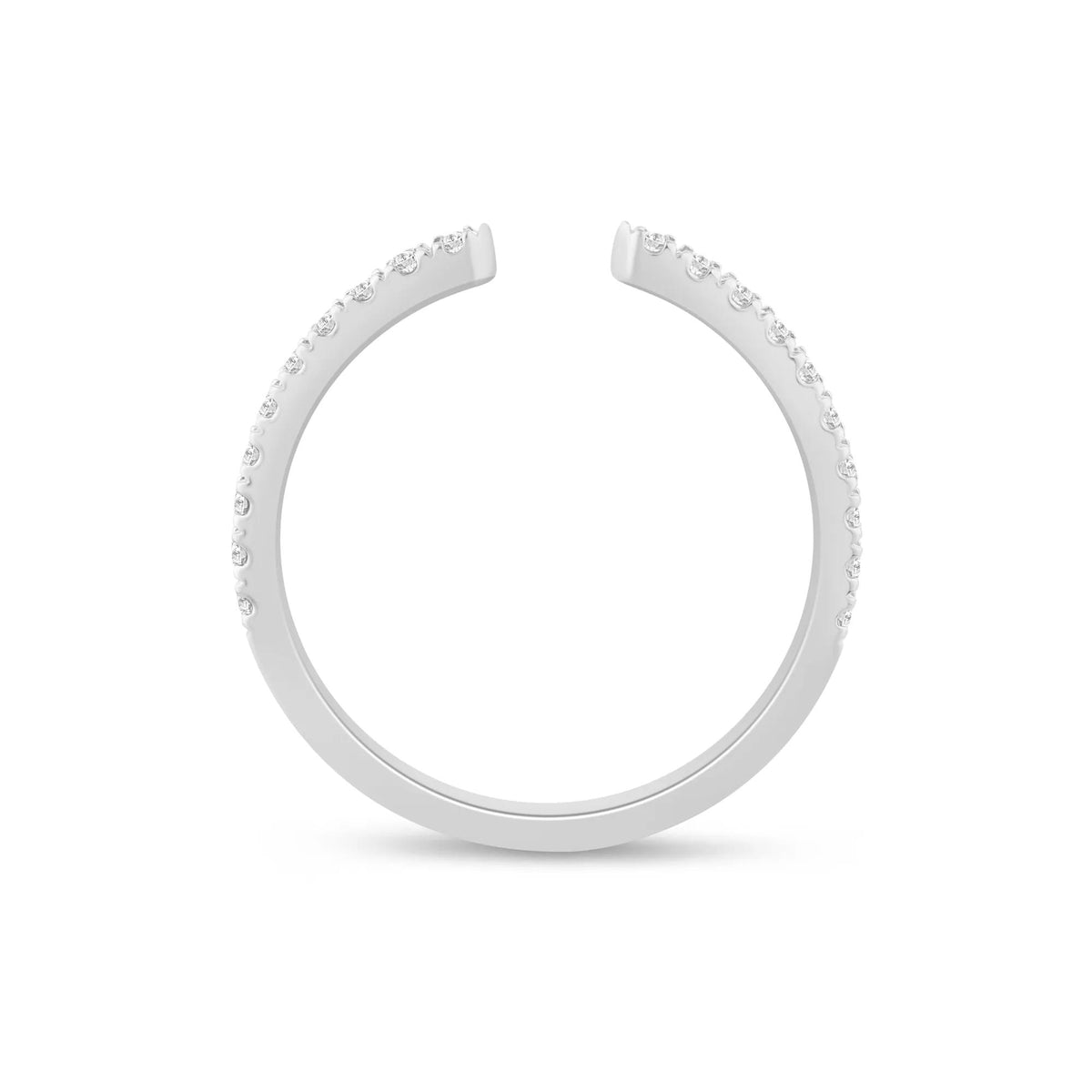 1/4 CT. Tw. Lab Grown Diamond Open Band Ring 14K White Gold Round Brilliant Cut Size 6 1mm