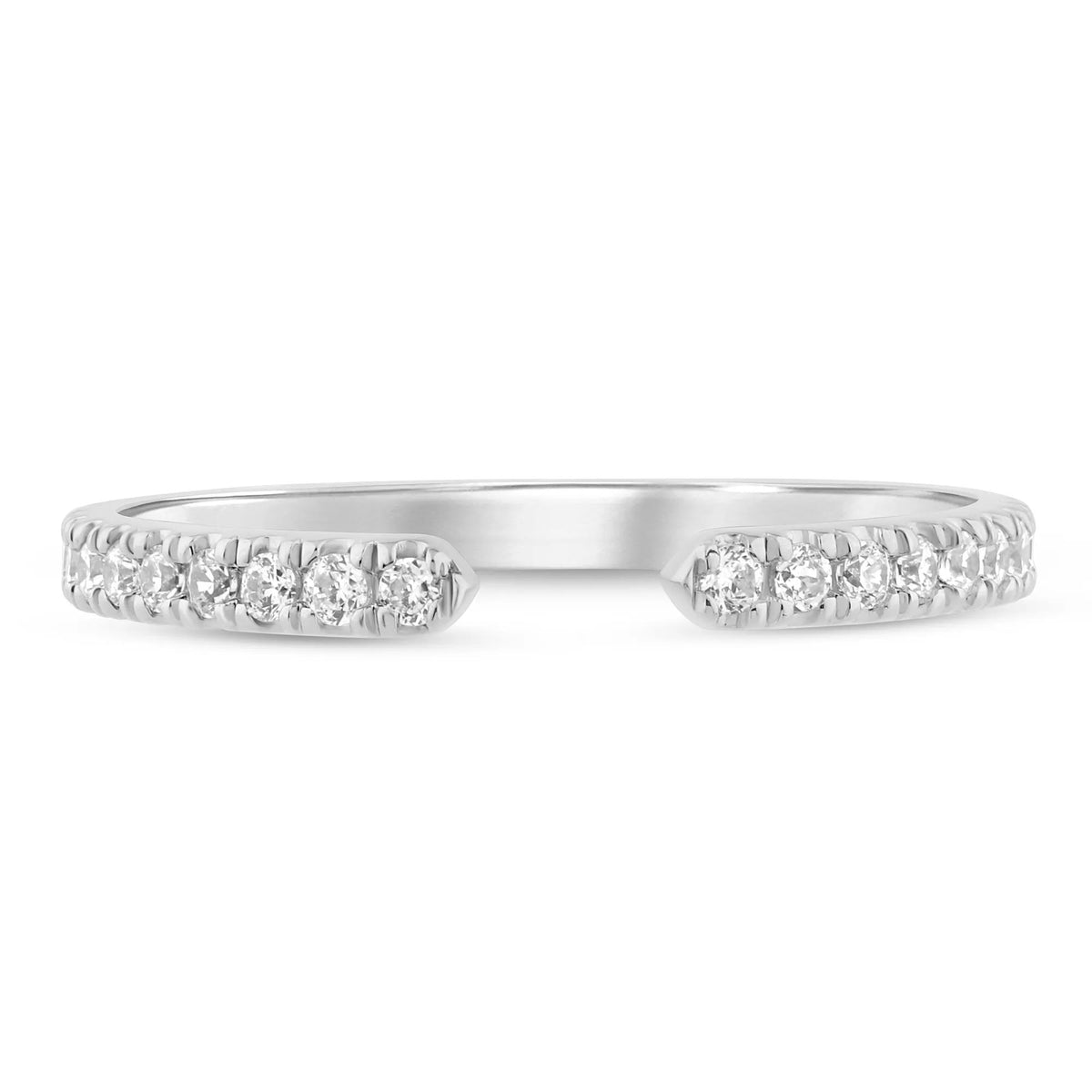 1/4 CT. Tw. Lab Grown Diamond Open Band Ring 14K White Gold Round Brilliant Cut Size 6 1mm