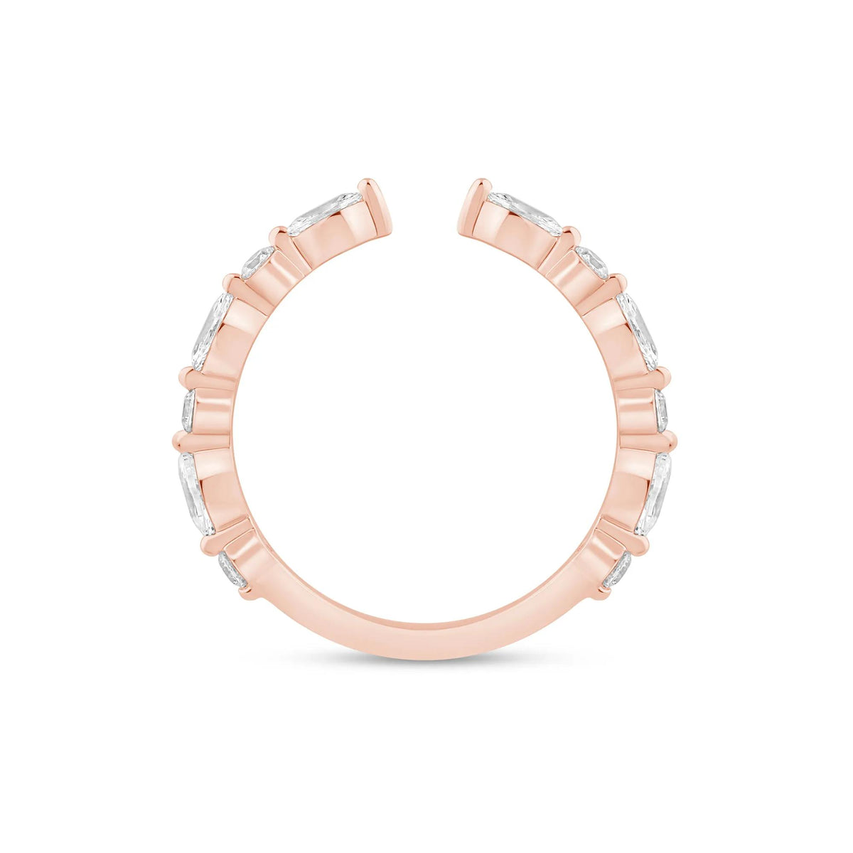 1/2 CT. Tw. Lab Grown Diamond Open Band Ring 14K Rose Gold Size 8.5 1mm