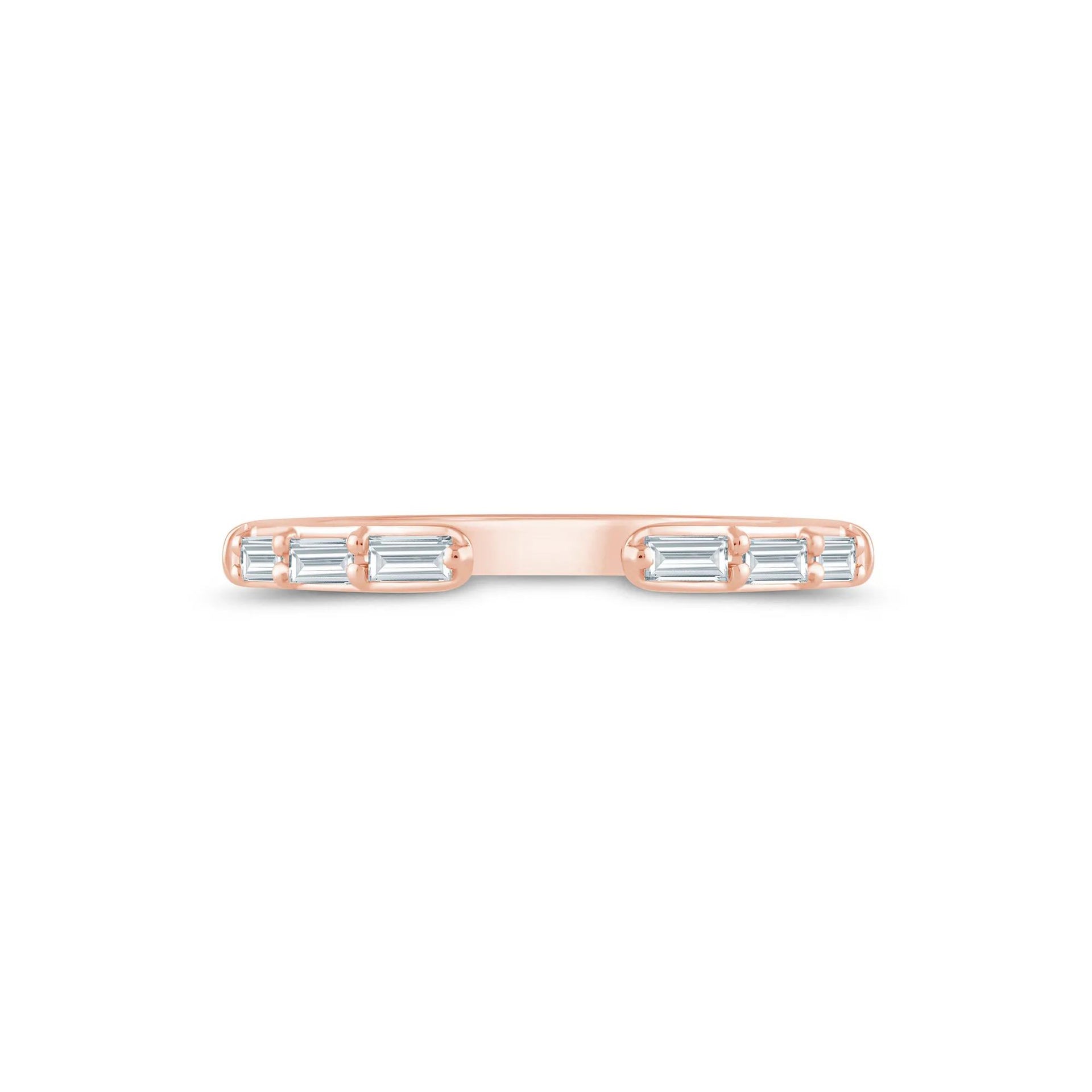 1/4 CT. Tw. Lab Grown Diamond Open Band Ring 14K Rose Gold Size 8.5 2mm