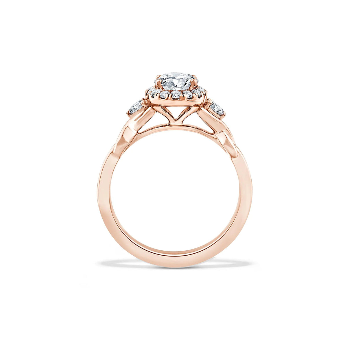 1/3 CT. Tw. Lab Grown Diamond Oval Engagement Ring 10K Rose Gold Size 7.5