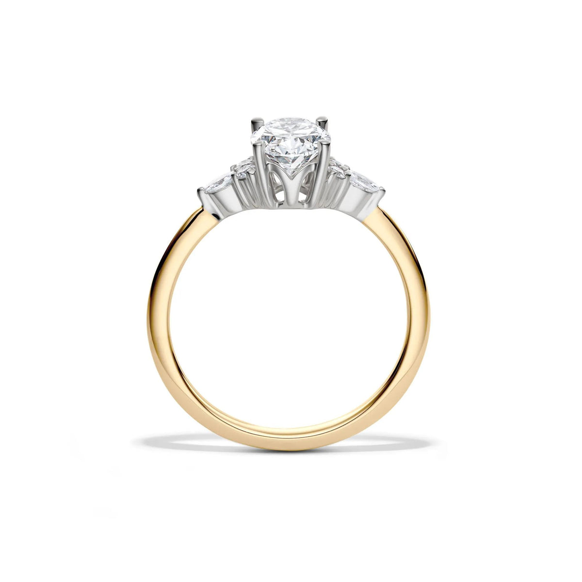 1 CT. Tw. Lab Grown Diamond Oval Engagement Ring 14K Yellow and White Gold Size 9 1mm