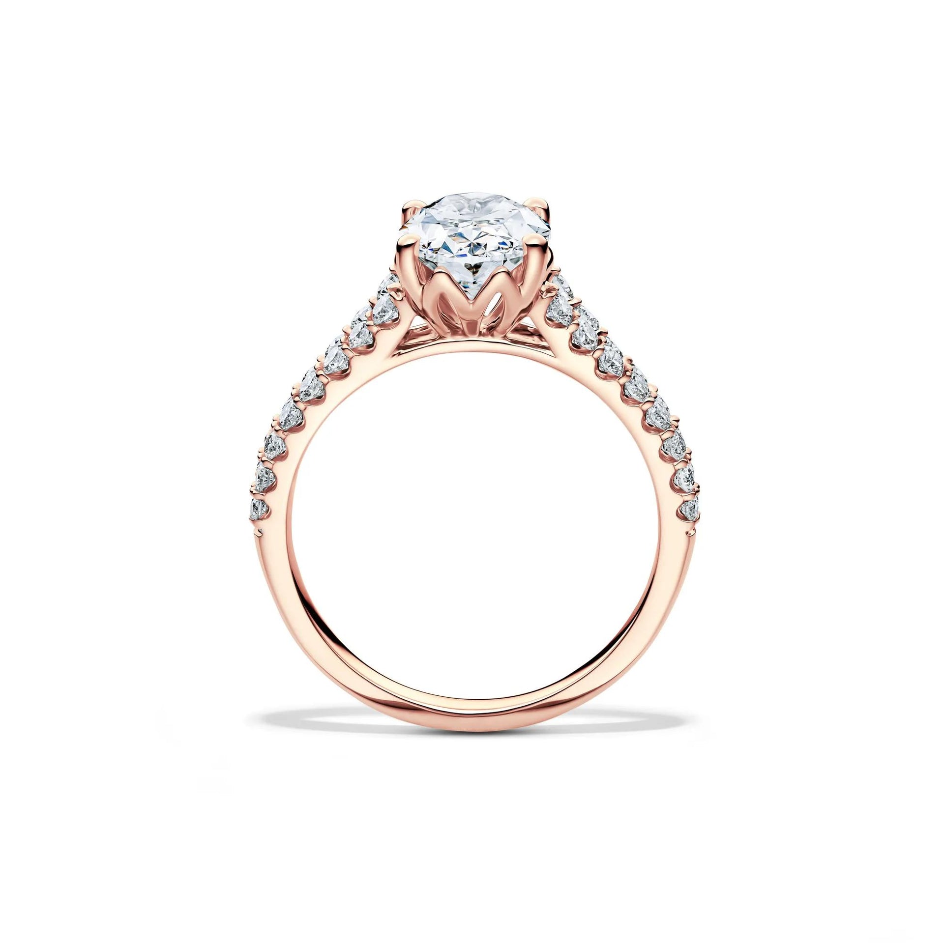 2 1/2 CT. Tw. Lab Grown Diamond Oval Engagement Ring 14K Rose Gold Size 9