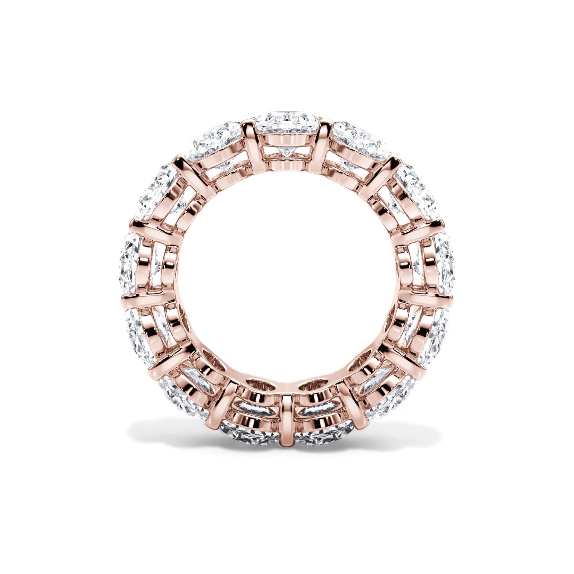13 CT. Tw. Lab Grown Diamond Oval Eternity Band Ring 18K Rose Gold Size 7 3mm