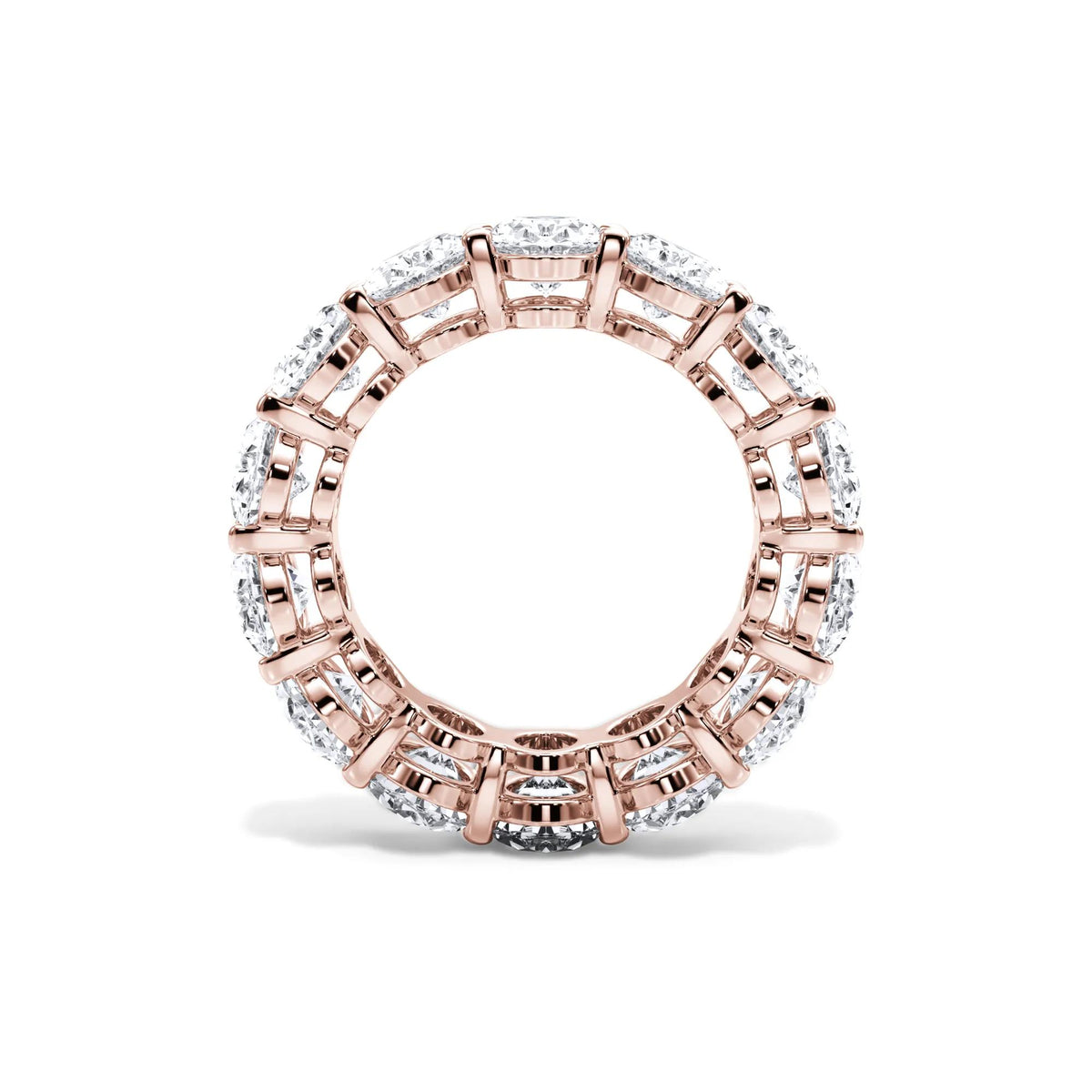 10 1/2 CT. Tw. Lab Grown Diamond Oval Eternity Band Ring 18K Rose Gold Size 8 3mm