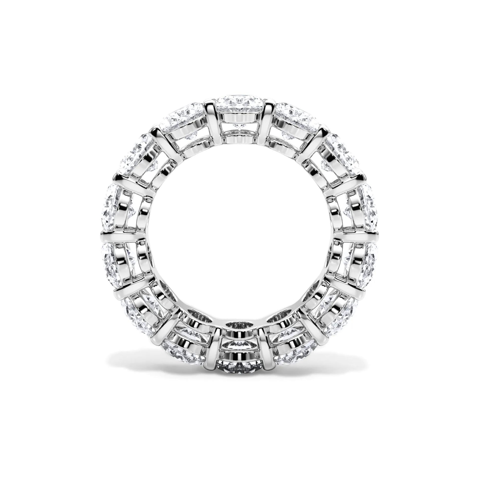 10 1/2 CT. Tw. Lab Grown Diamond Oval Eternity Band Ring 18K White Gold Size 8.5 3mm